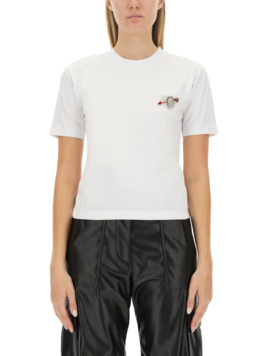 Shop Msgm T-shirt With Logo In White