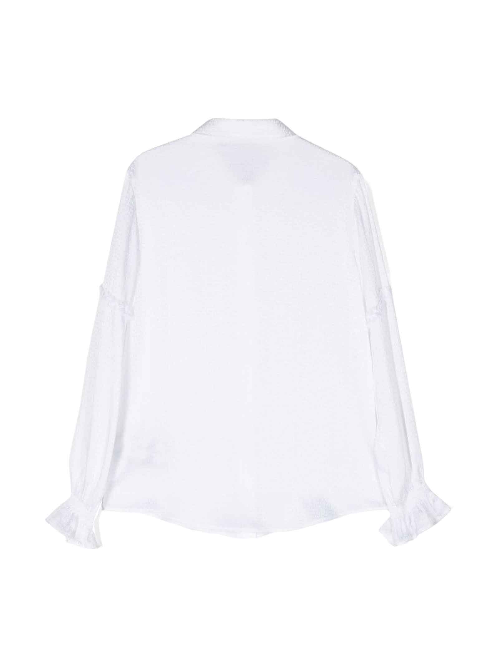 Shop Balmain White Shirt Girl In Bianco