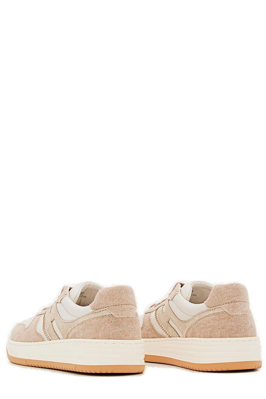 Shop Hogan H630 Lace-up Sneakers In Beige