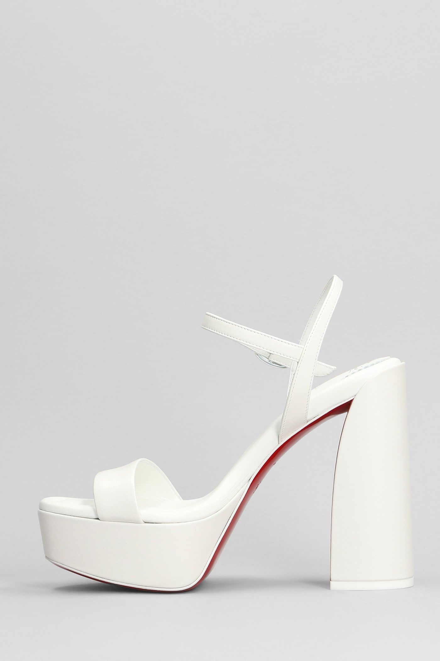 Shop Christian Louboutin Movida Jane Sandals In White Leather