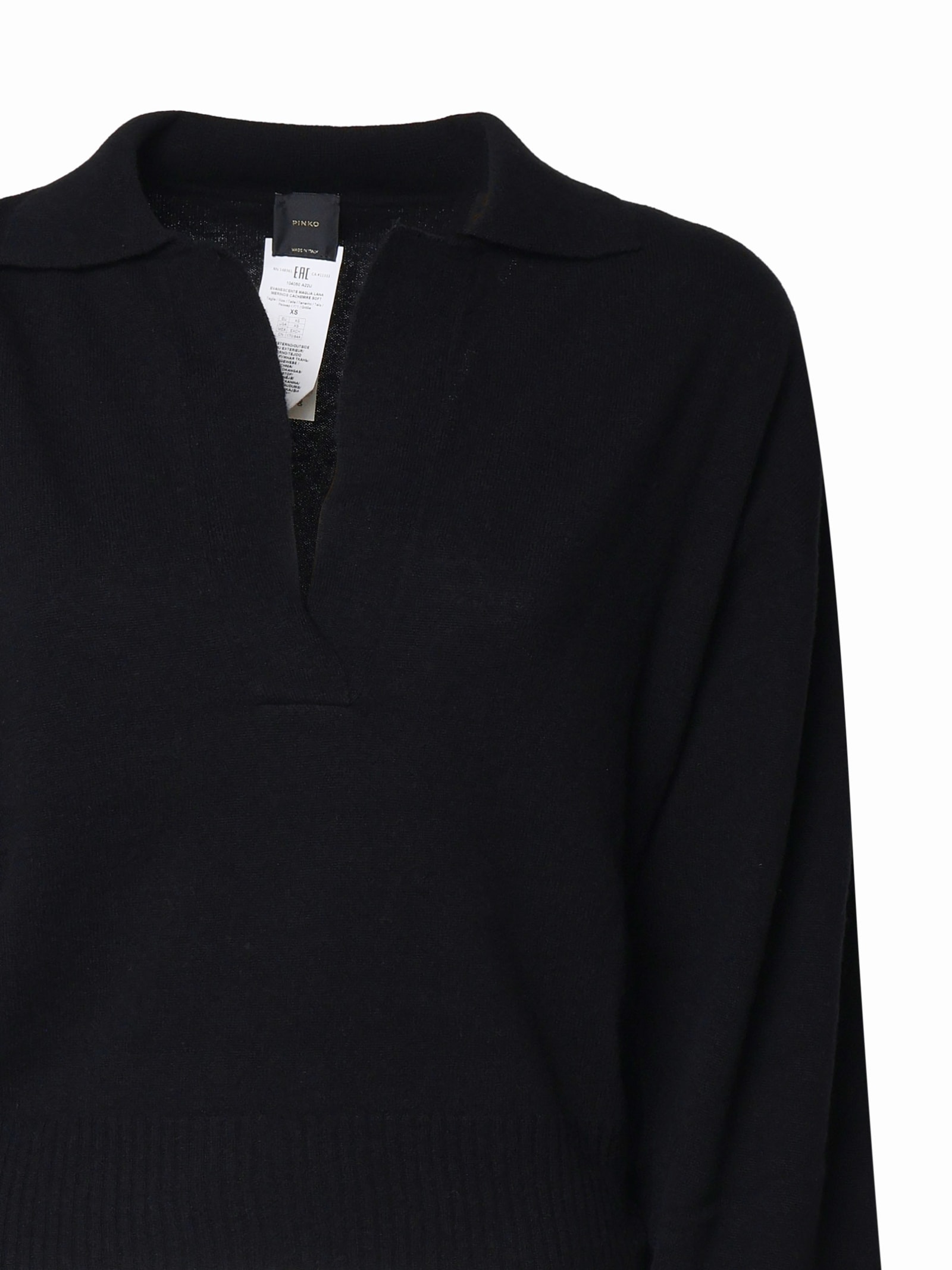 Shop Pinko Evanescente Wool Sweater In Black Limousine