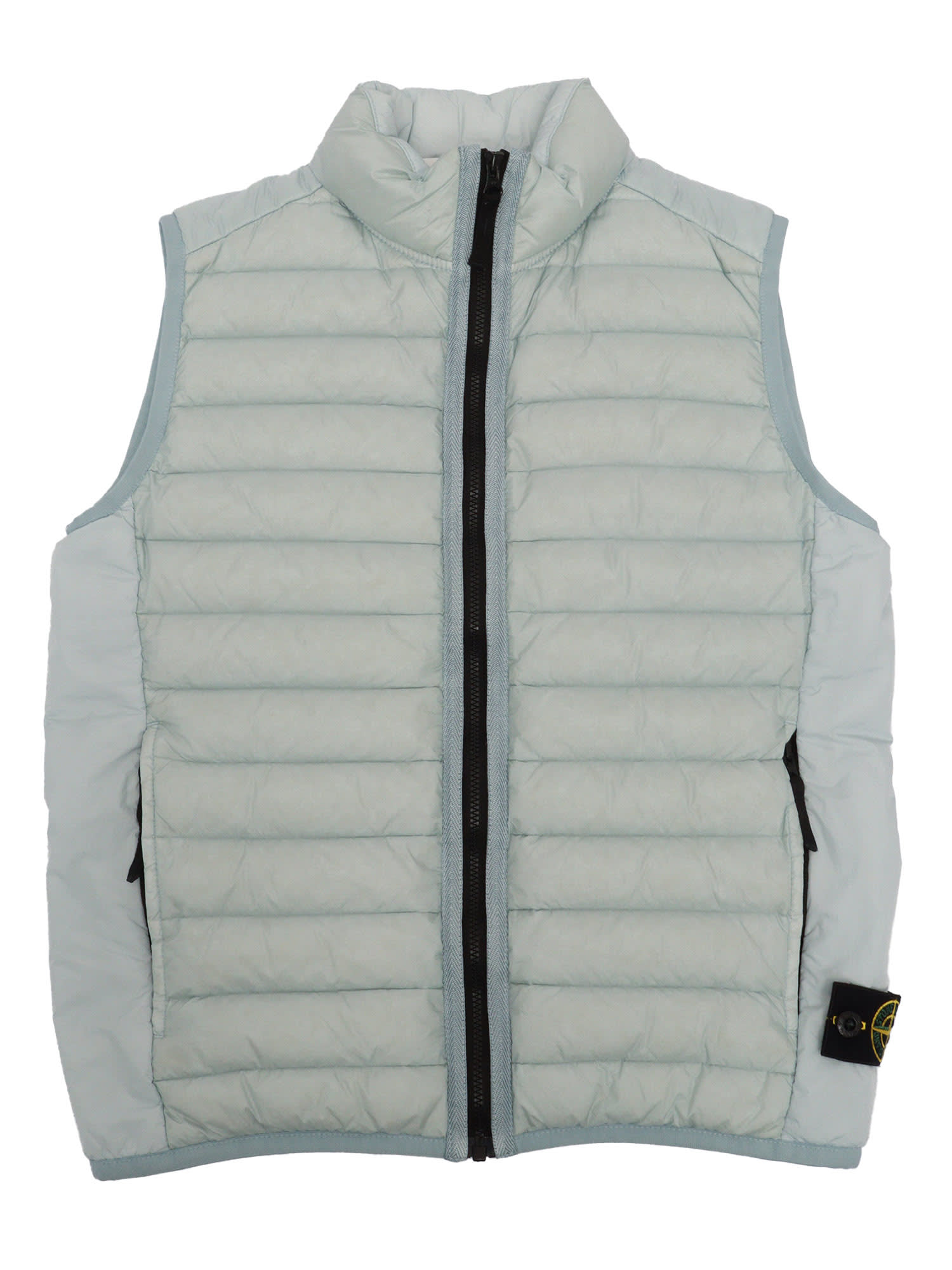Stone Island Down Jacket In Light Blue