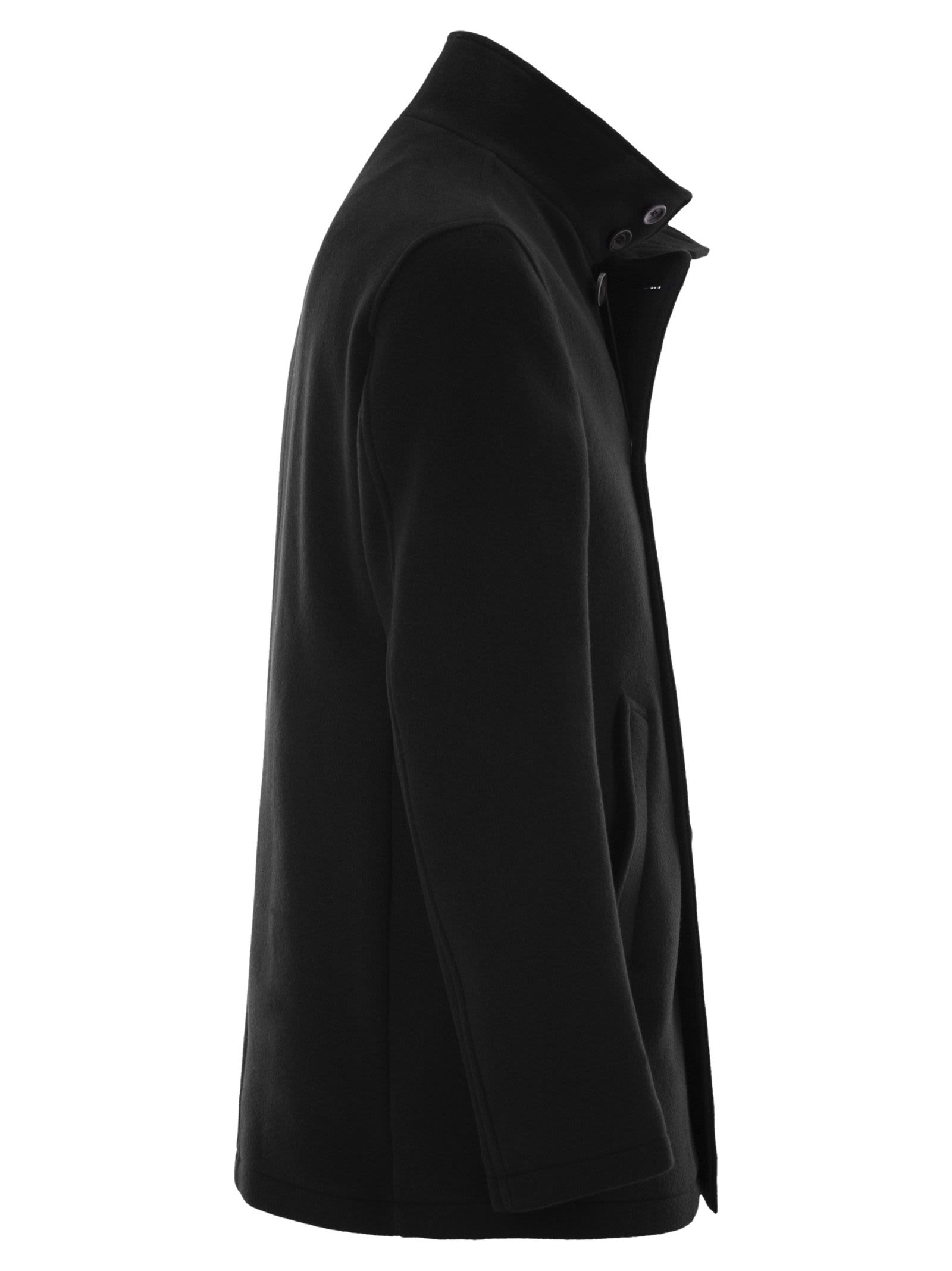 Shop Herno Virgin Wool Coat In Black