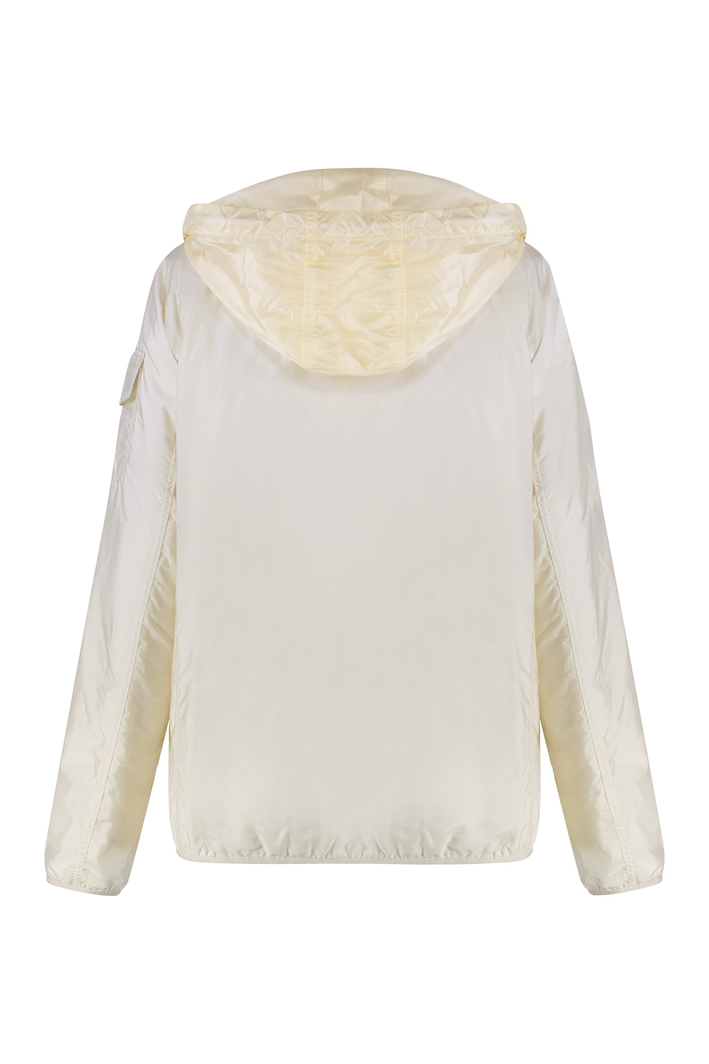 Moncler Techno Fabric Padded Jacket In Panna