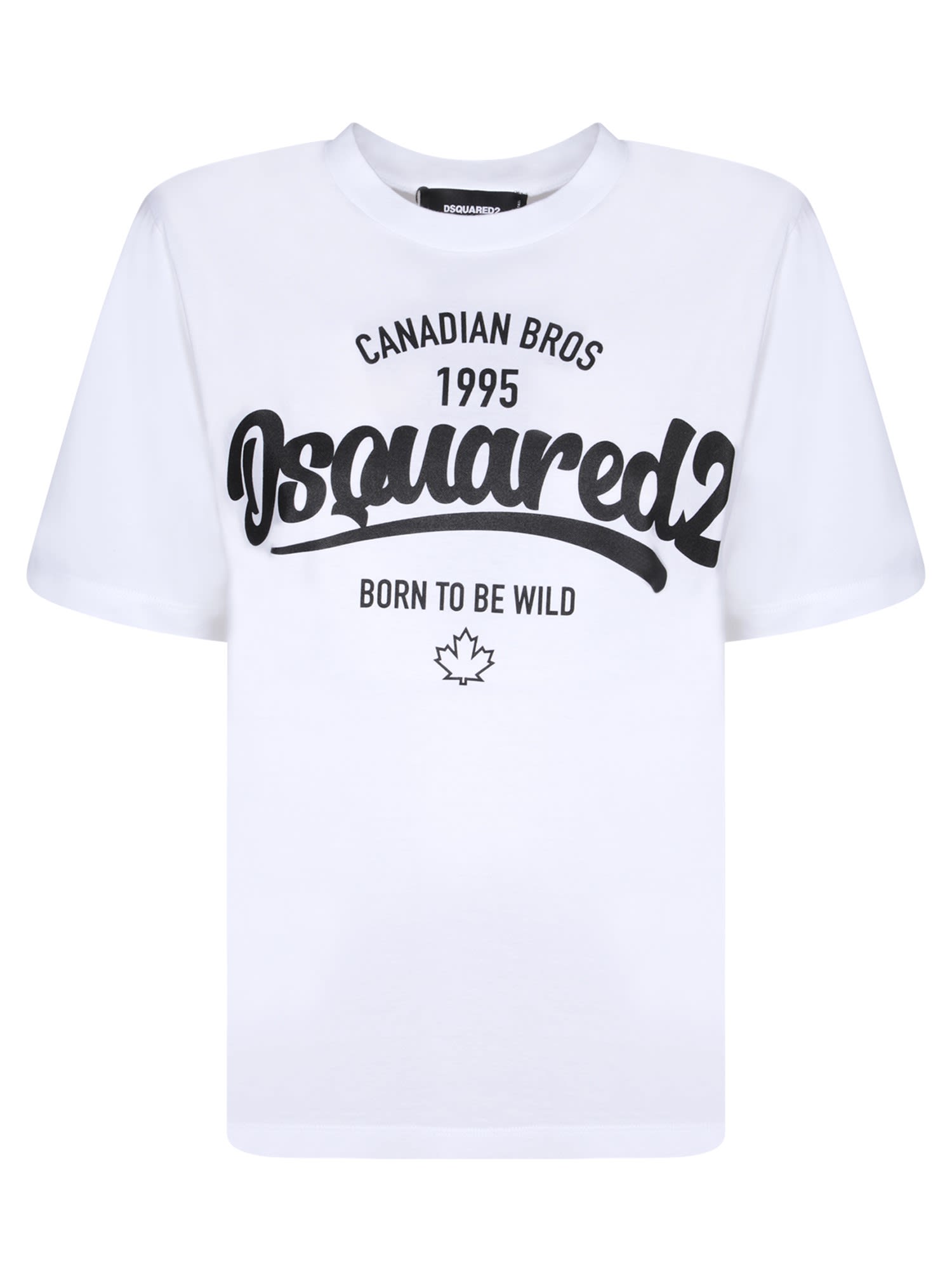 Shop Dsquared2 Easy Fit White/black T-shirt