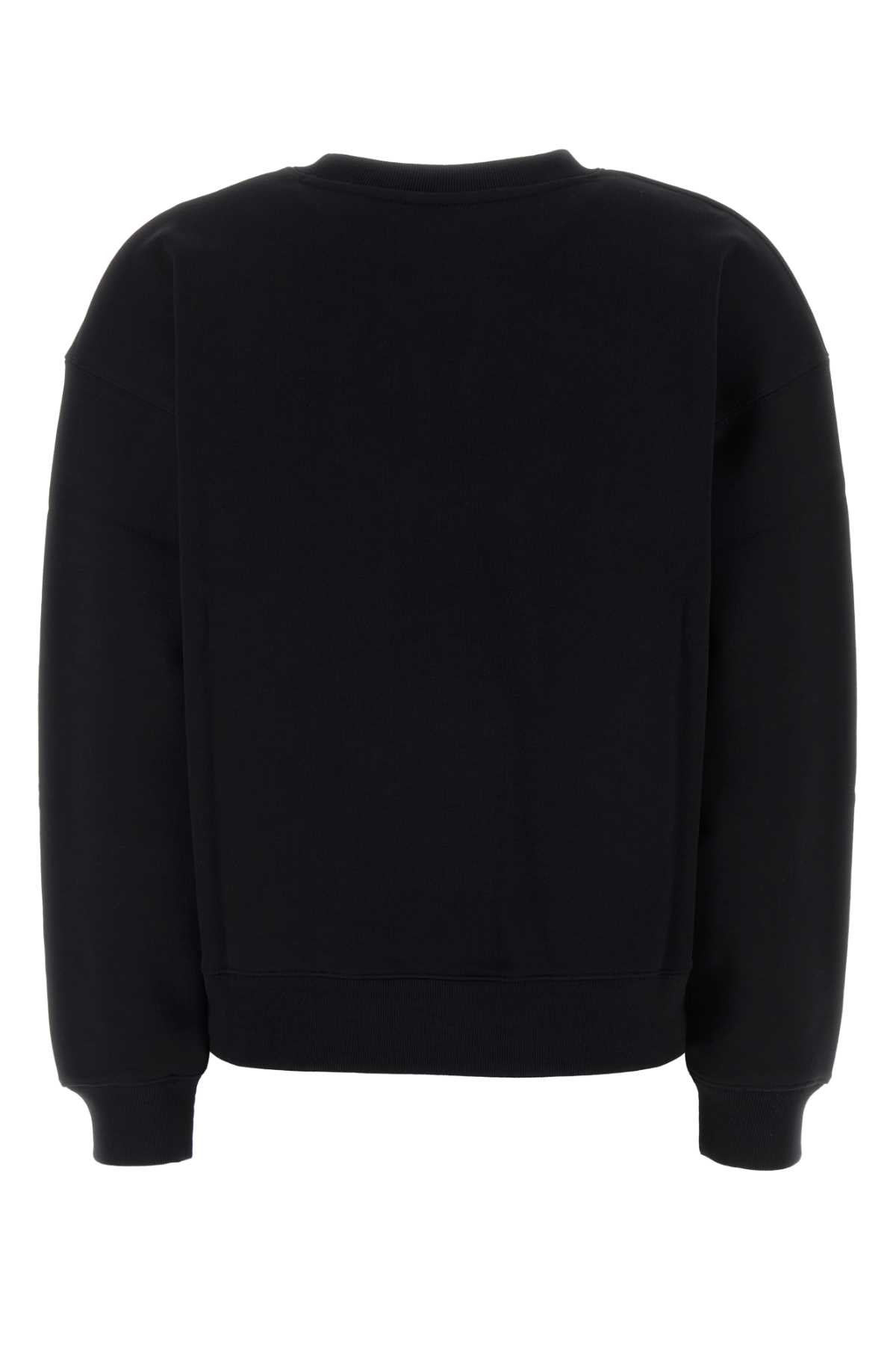 Maison Kitsuné Cotton Sweatshirt With Crew Neck And Ribbed Hem In Black