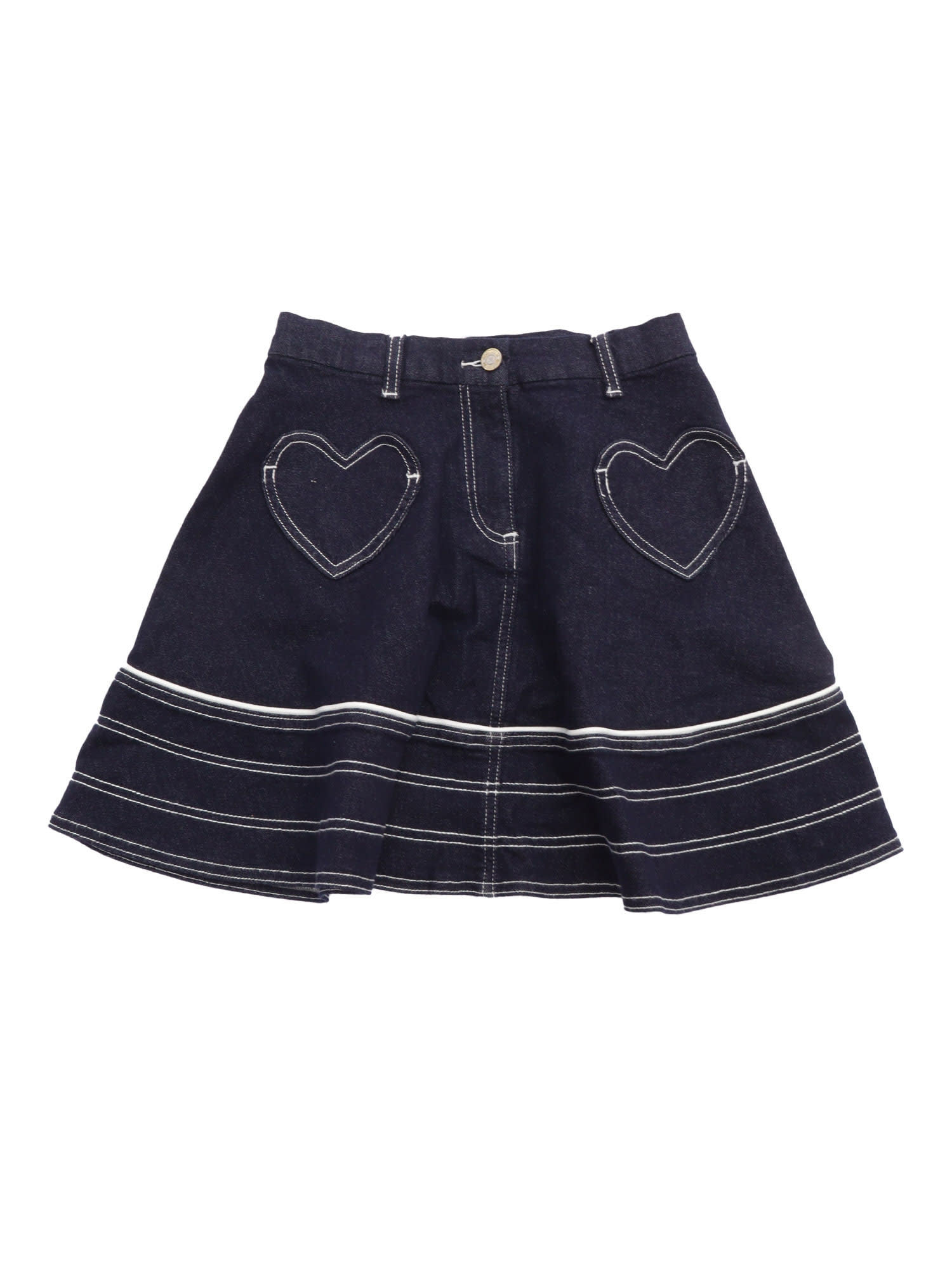 Monnalisa Jeansrock Mit Herztaschen In Blue