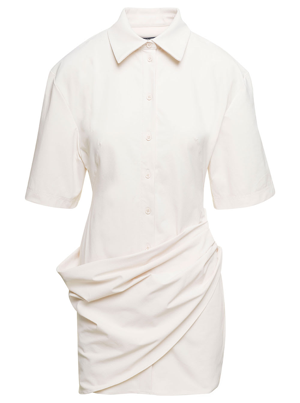 Shop Jacquemus White Shirt Dress La Robe Camisa In Cotton Blend Woman