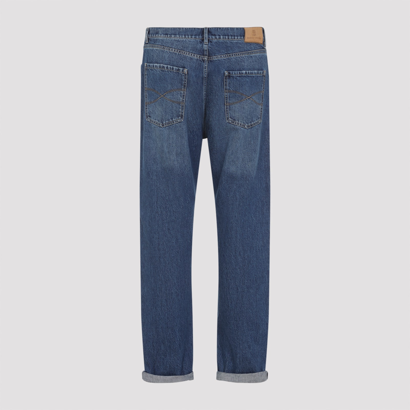 Brunello Cucinelli Belt Loop Jeans In Blue