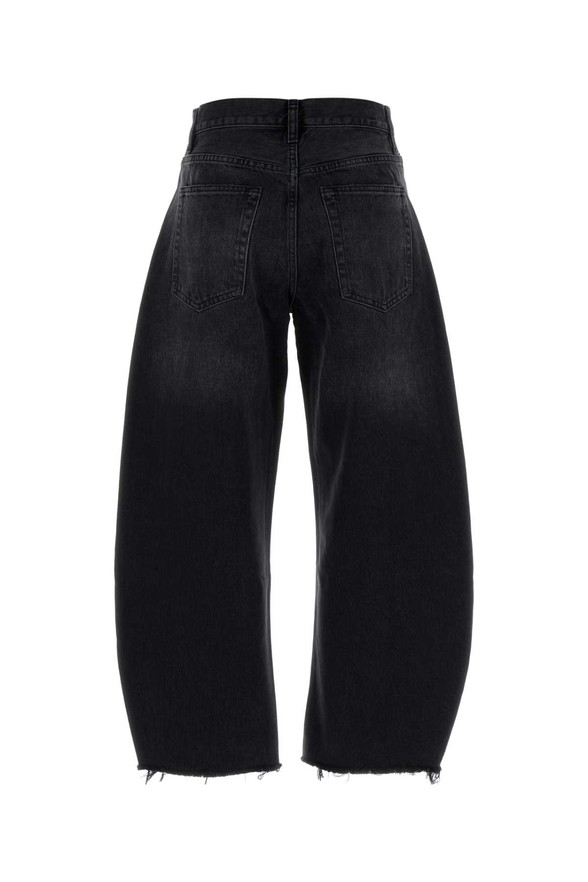 Frame Cropped Trousers Frayed Hem Design In Black