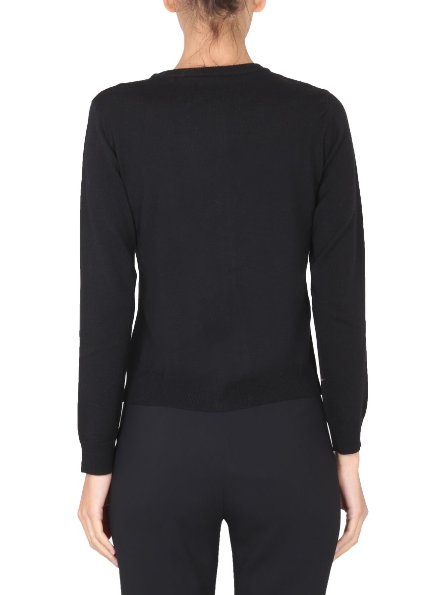 Shop Boutique Moschino Wool Cardigan In Black