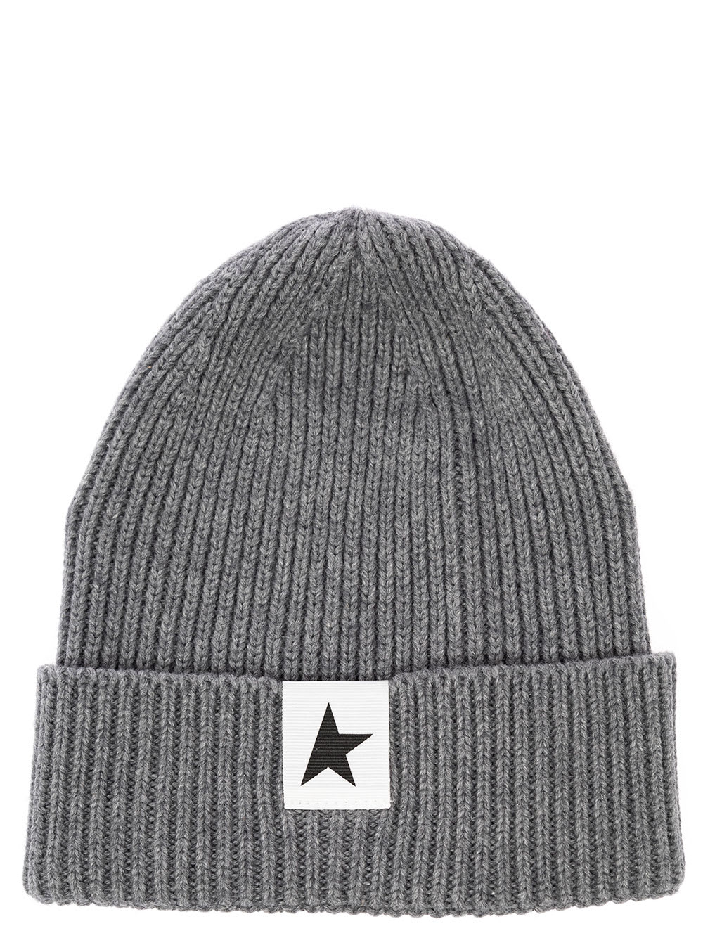Grey Cotton And Wool Hat With Logo Golden Goose Kids