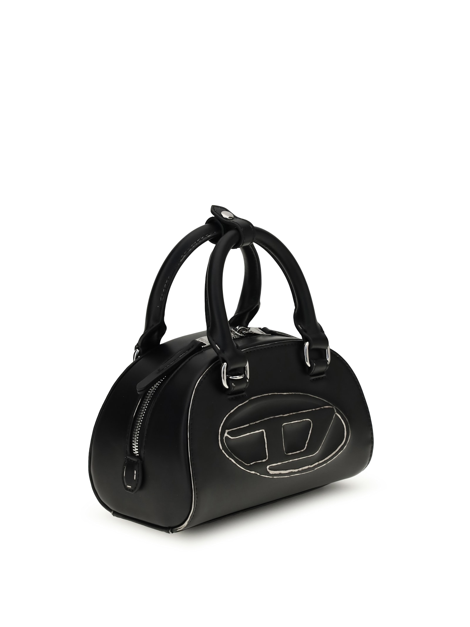 Diesel Womens T8013 1dr Dome Leather Cross-body Bag In Black
