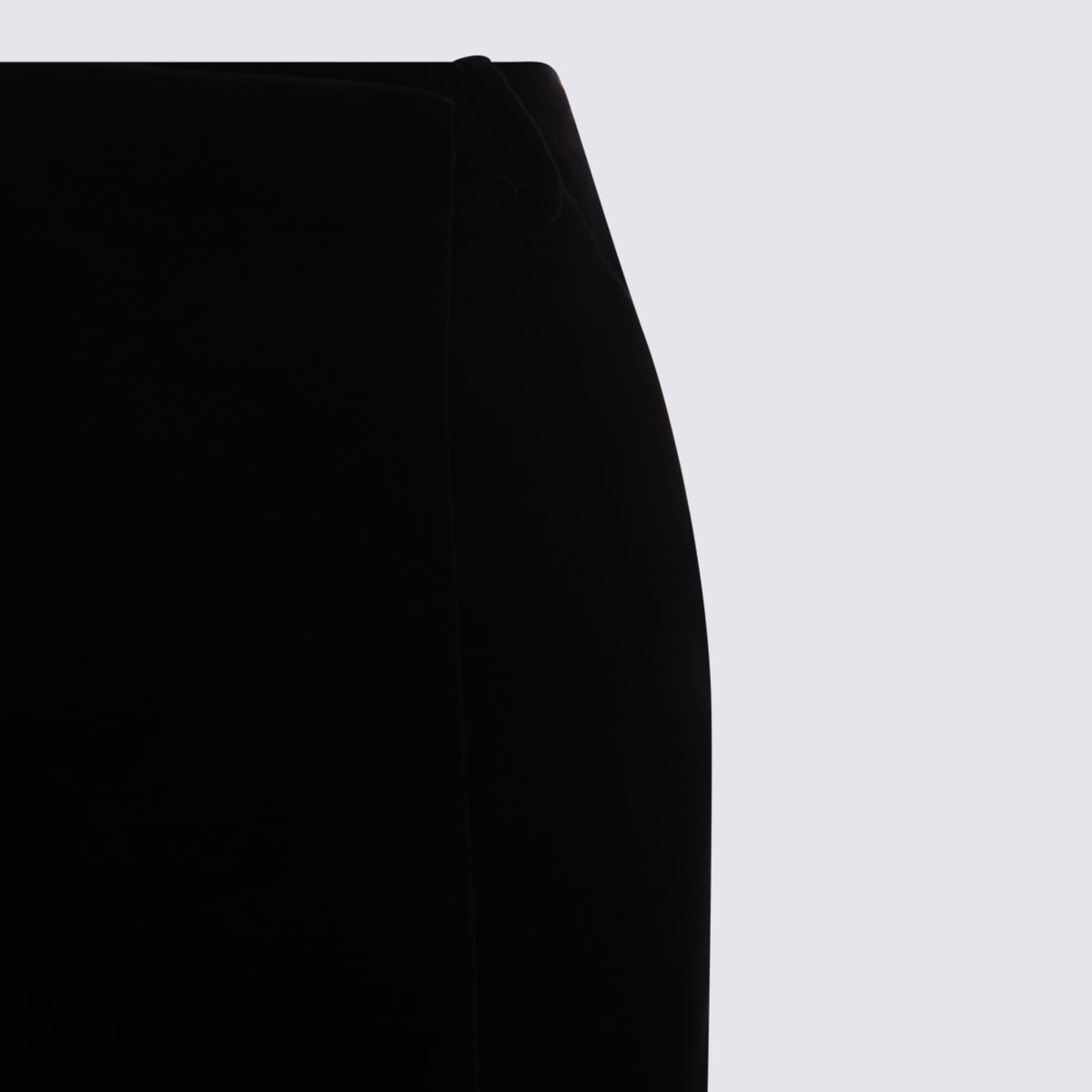 Saint Laurent Black Cotton Midi Skirt In Black