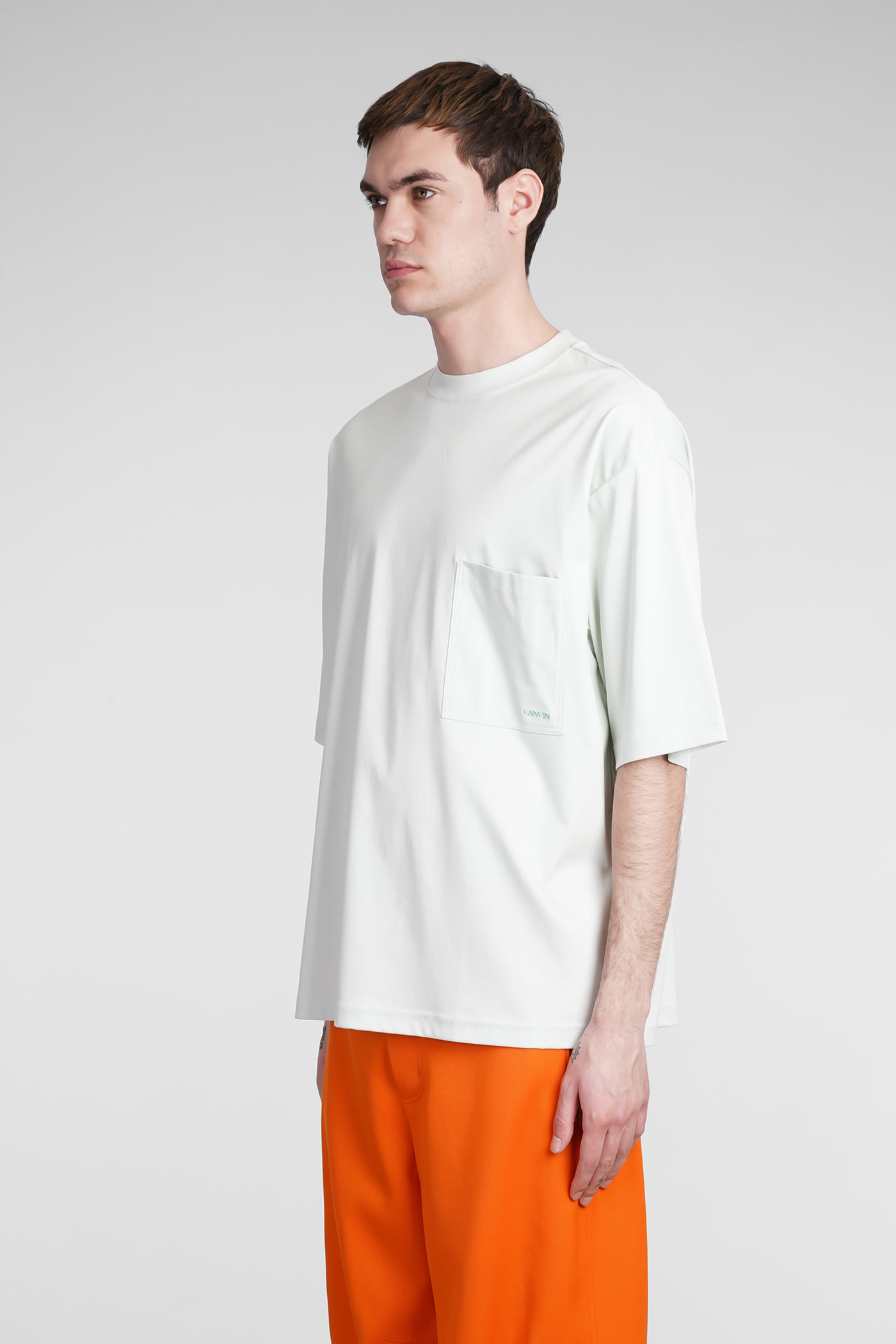 Shop Lanvin T-shirt In Green Cotton