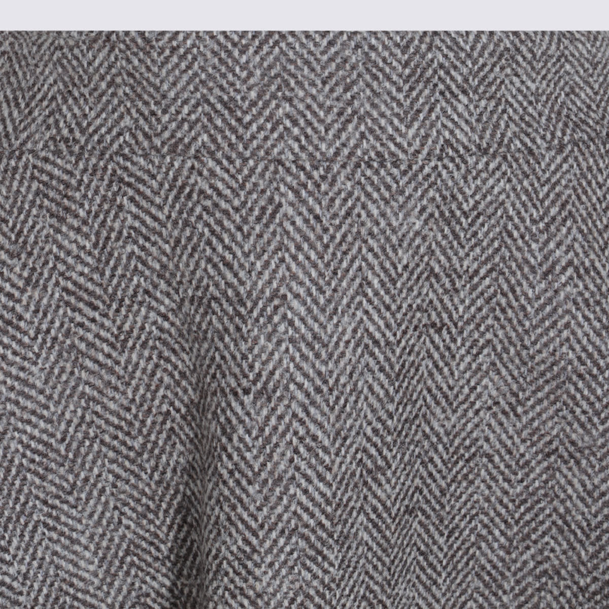 Brunello Cucinelli Brown Wool Mini Skirt In Neutral