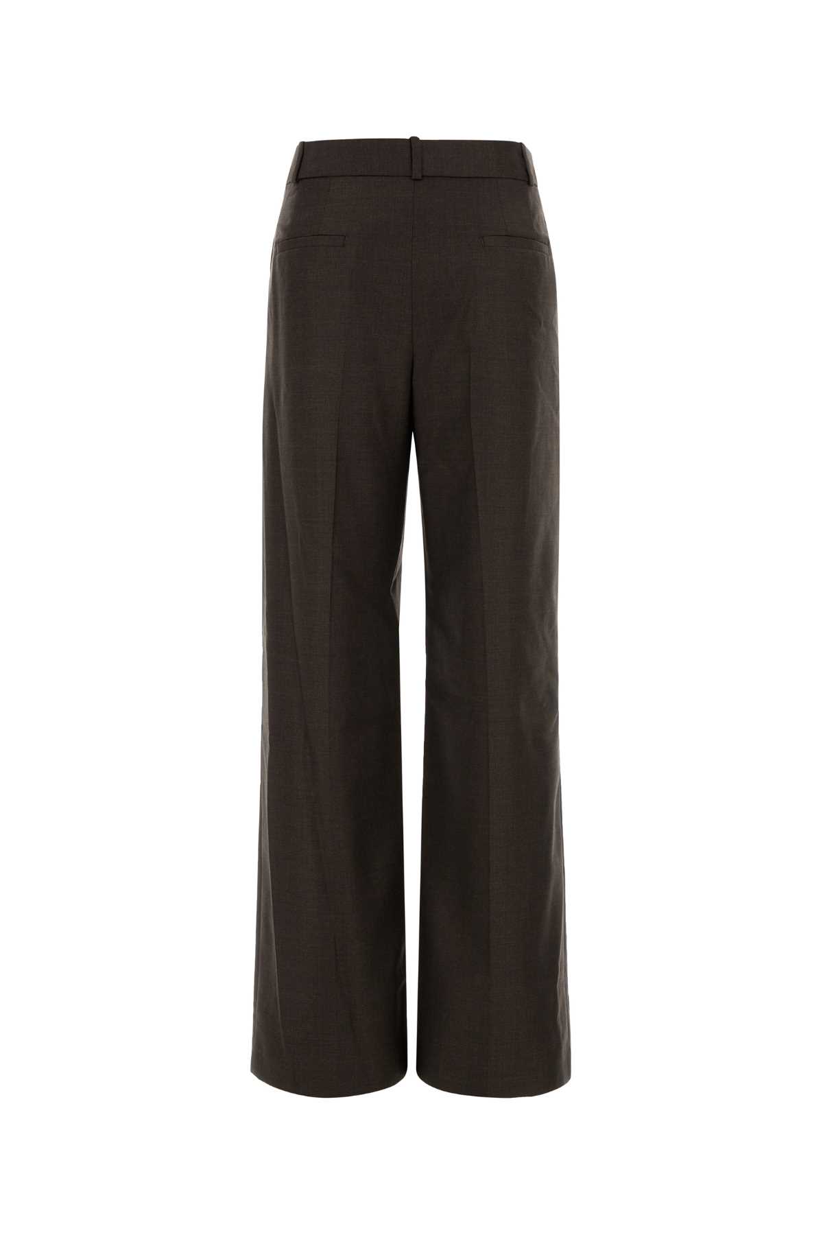 Loulou Studio Loulou Dark Brown Wool Sbiru Palazzo Pant In Multi