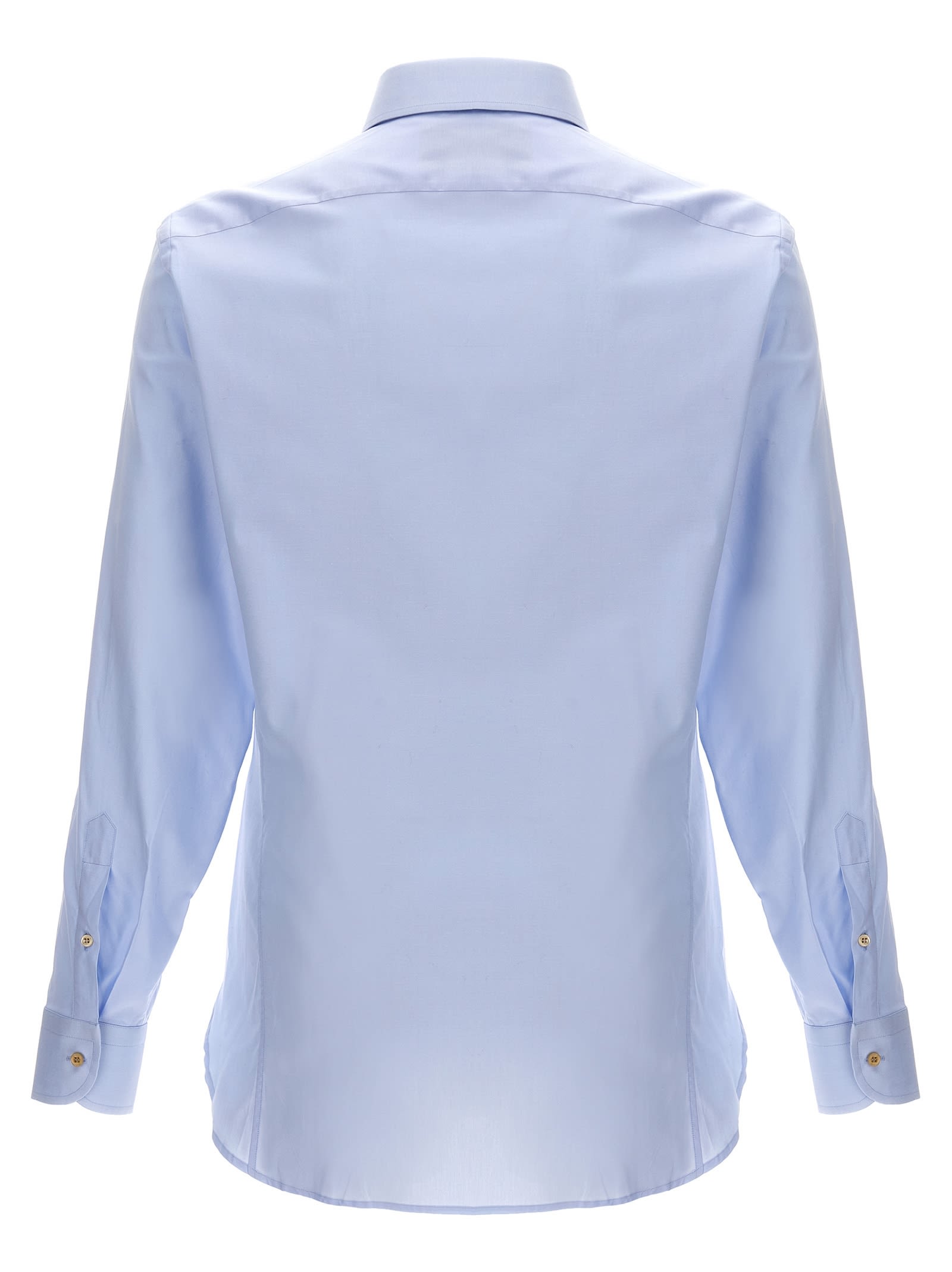 Shop Gucci Double G Embroidery Shirt In Light Blue