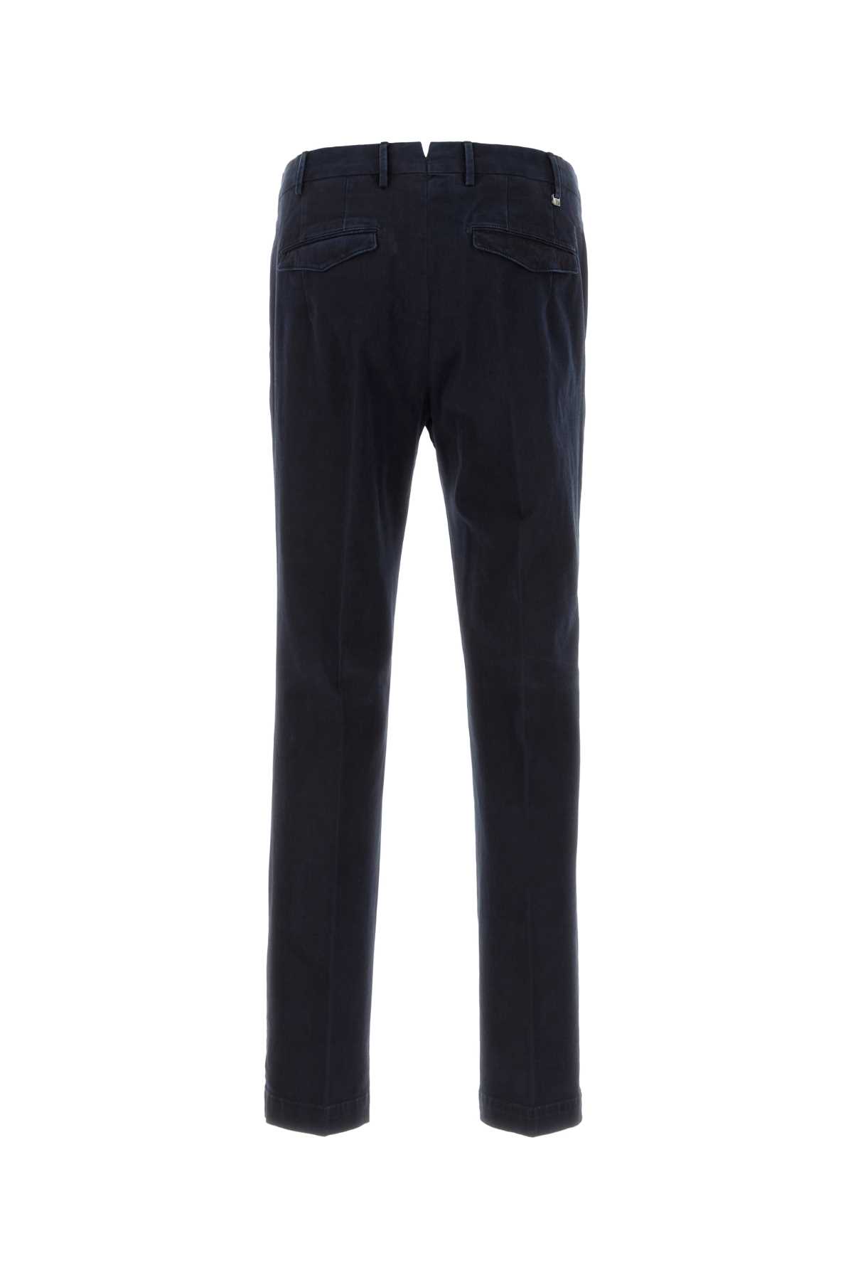 Pt Torino Midnight Blue Stretch Modal Blend Pant In Black