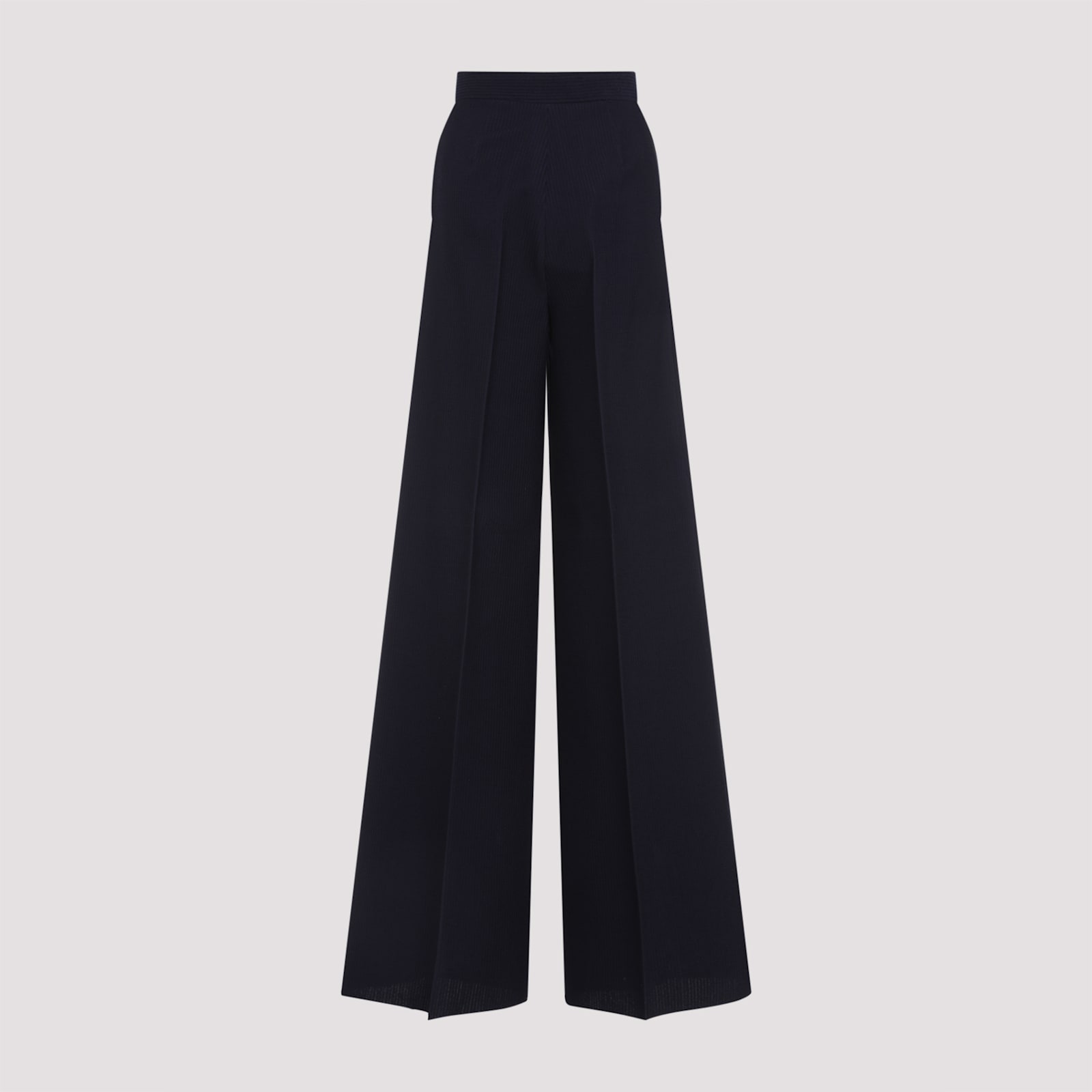 Max Mara Womens Ultramarine Osol Wide-leg Ribbed Stretch-wool Trousers In Blu Marino