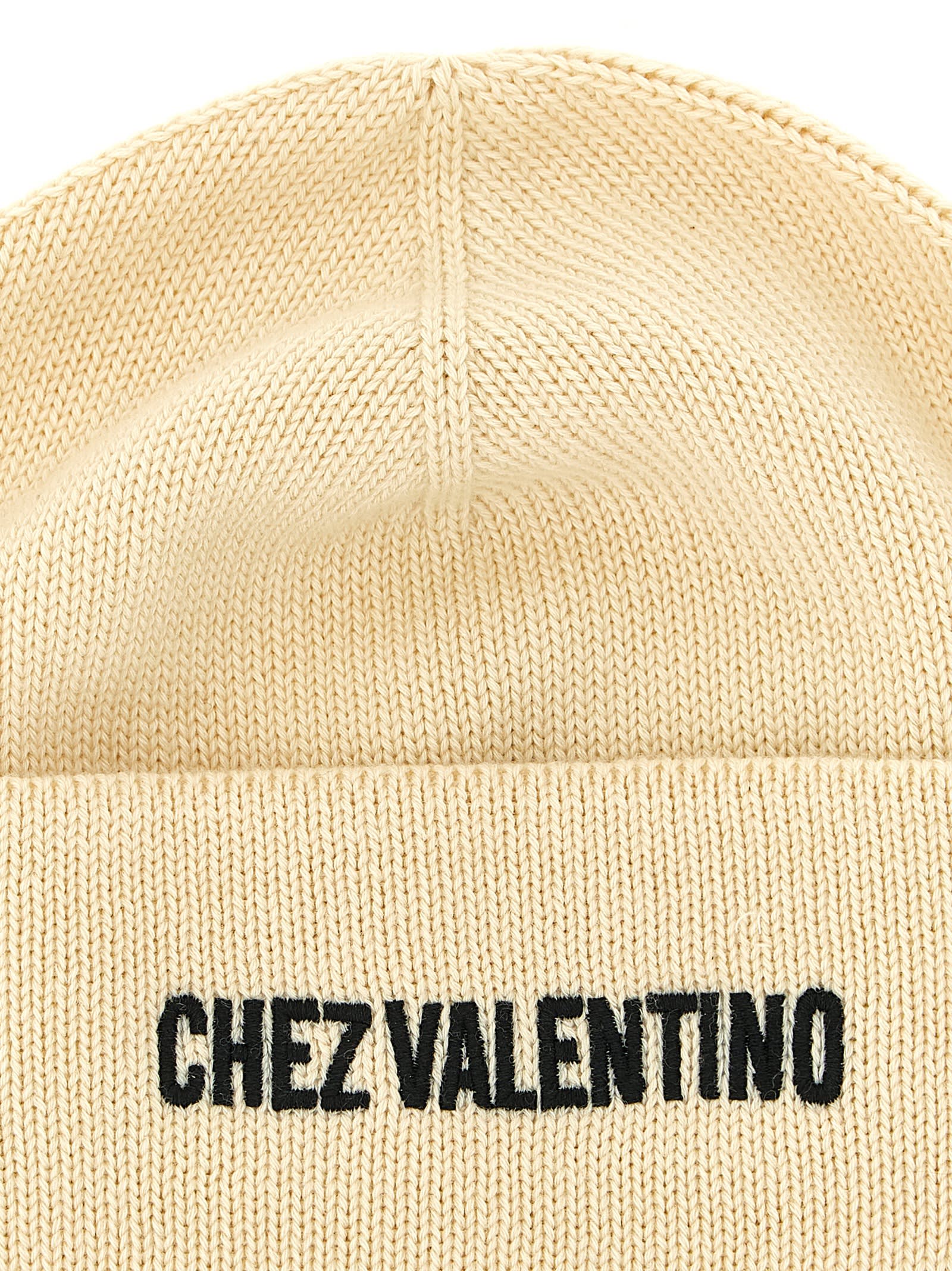 Valentino Garavani Chez Cotton And Wool Beanie In Gold