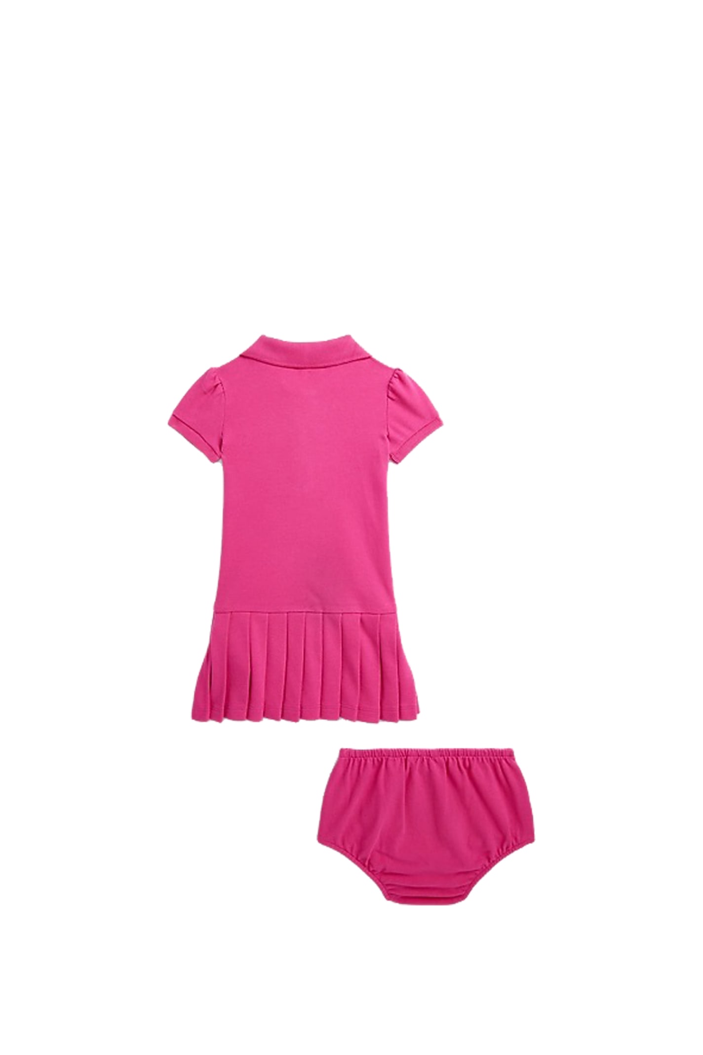 Shop Ralph Lauren Pleated Pique Polo Dress With Culotte In Rose