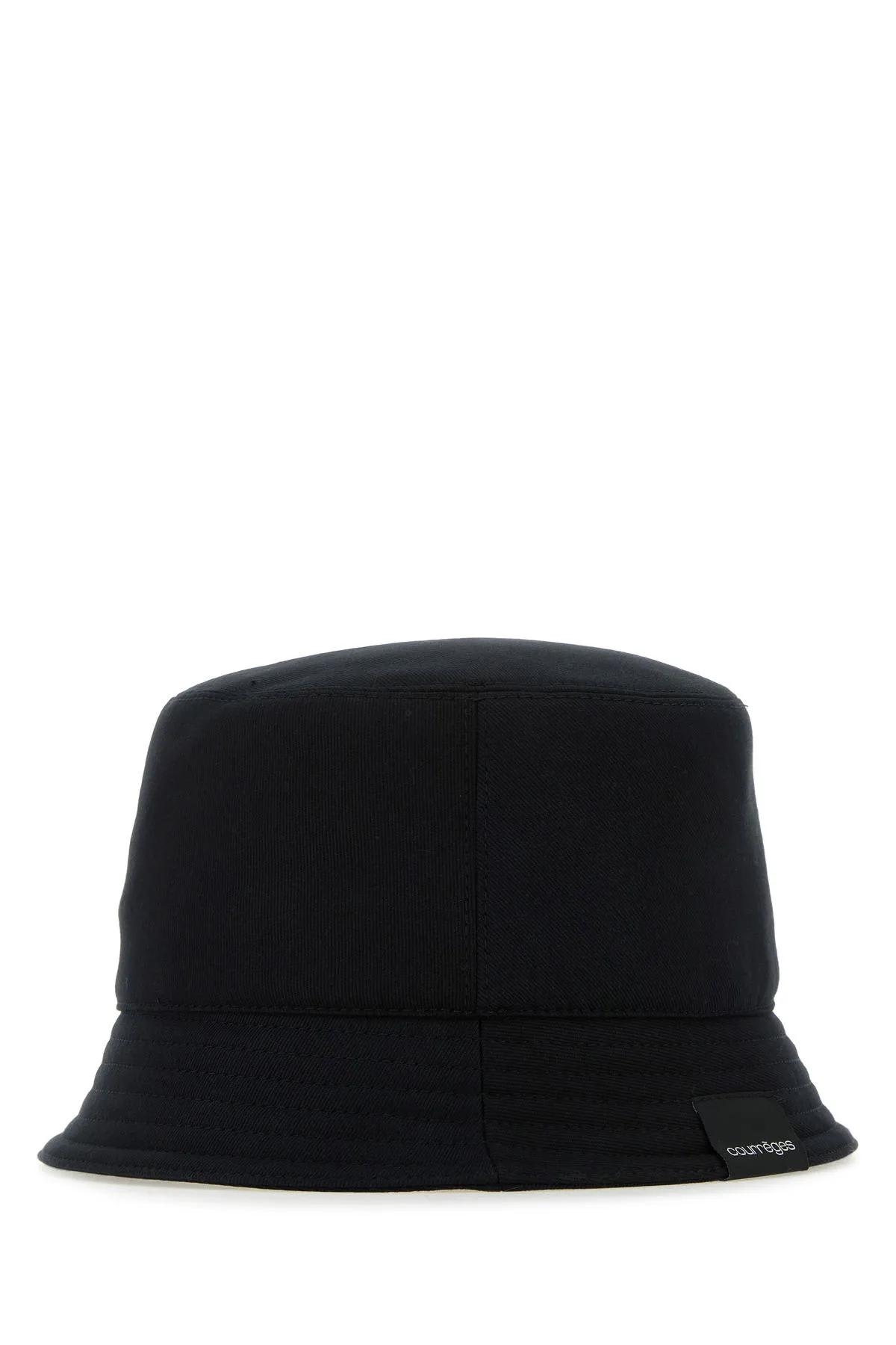 Shop Courrèges Black Cotton Bucket Hat