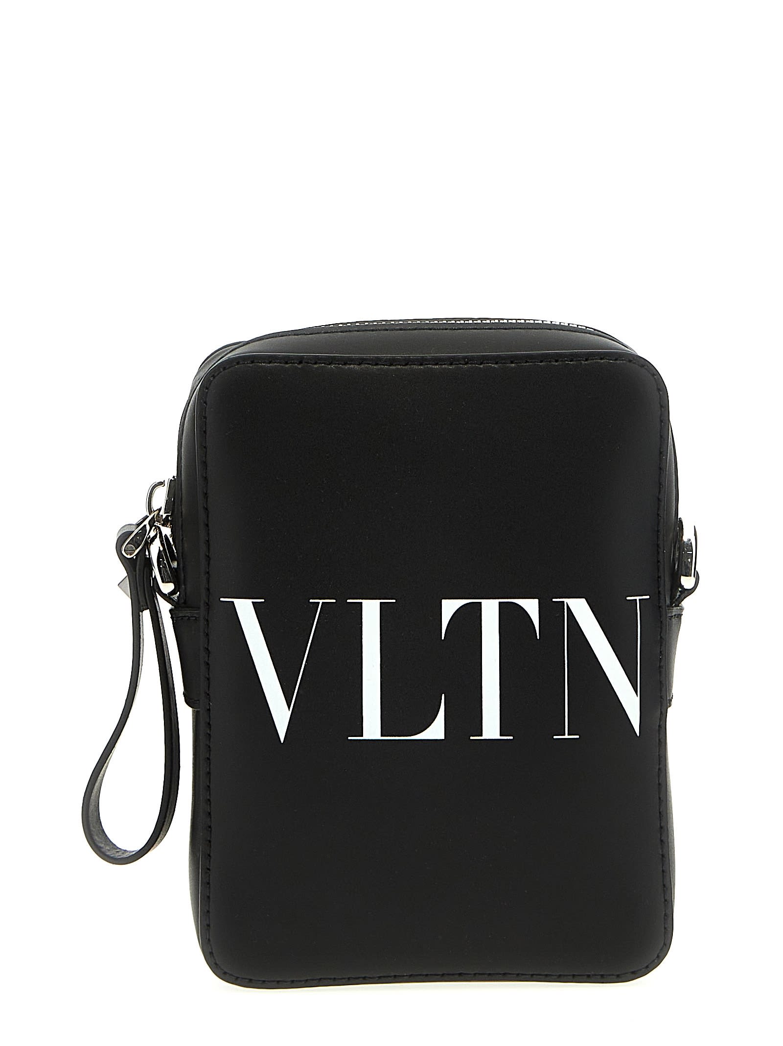 Shop Valentino Vltn Crossbody Bag In White/black