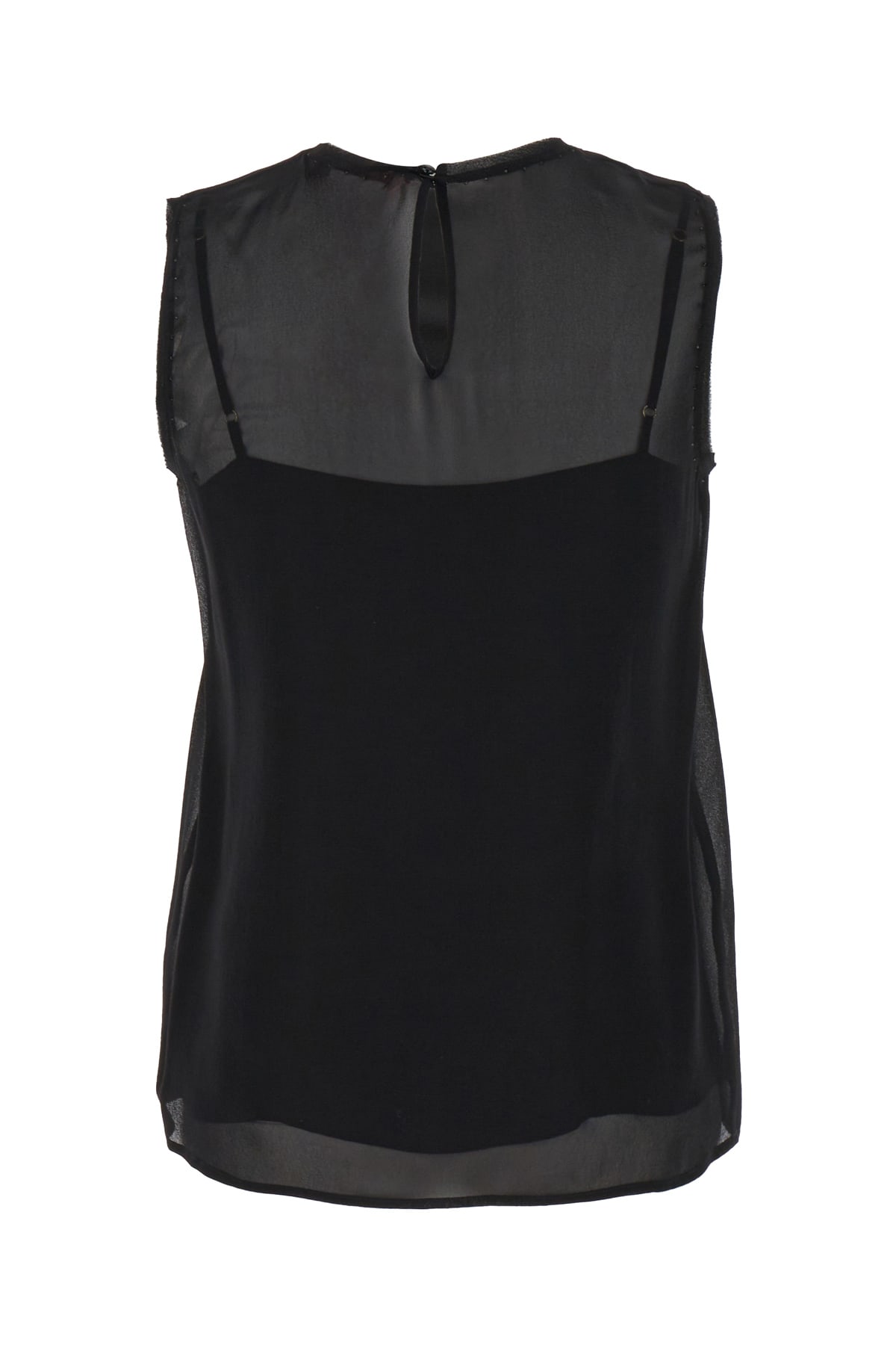 Shop Max Mara Black Silk Top In 007