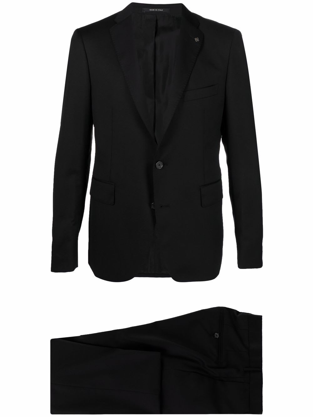 Shop Tagliatore Two Bottoms Suit In Black