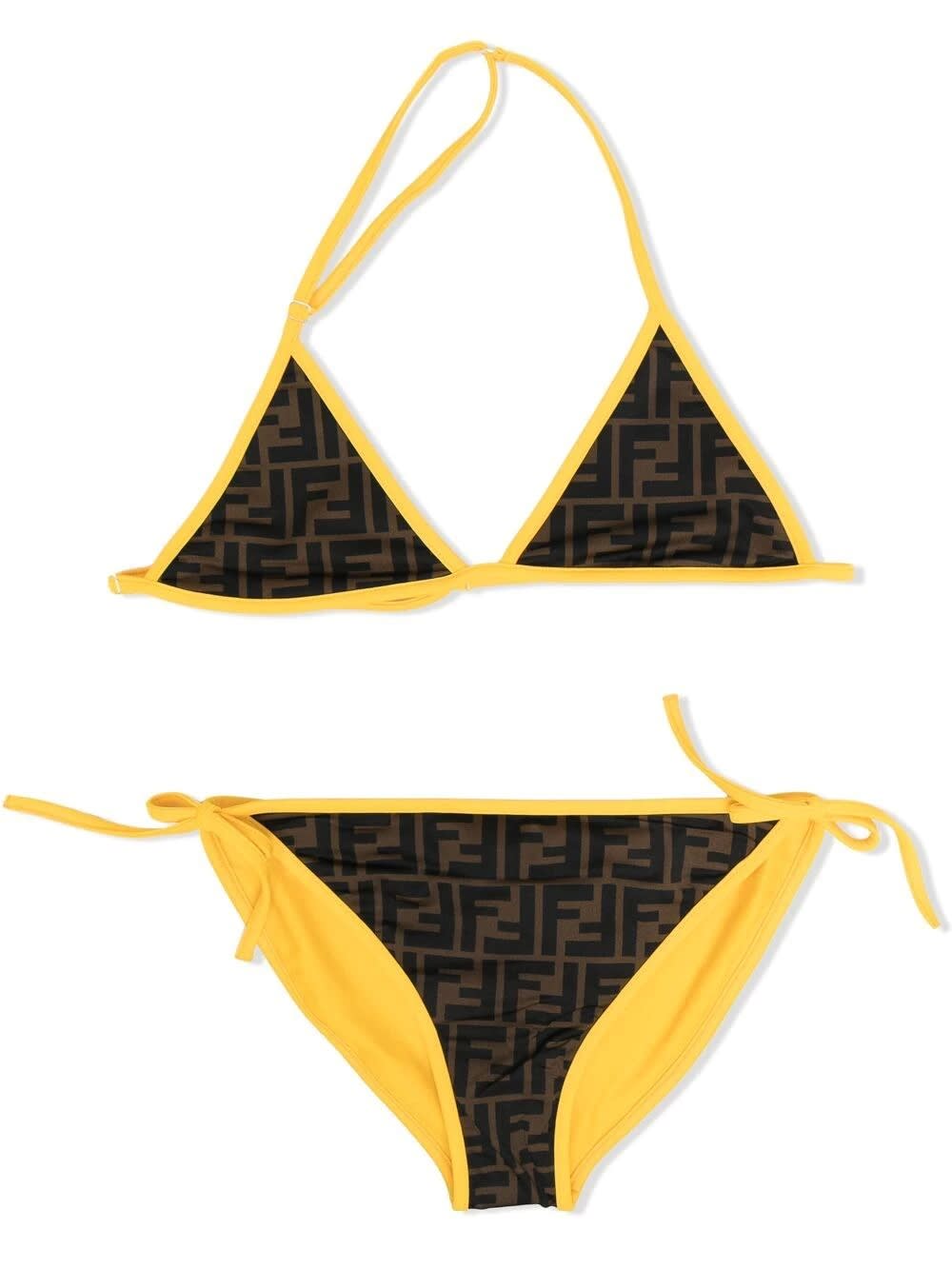 Fendi Two-piece Swimsuit With Ff Logo