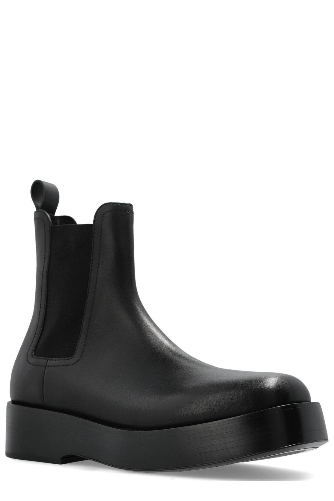 Shop Bottega Veneta Torino Chelsea Ankle Boots In Black