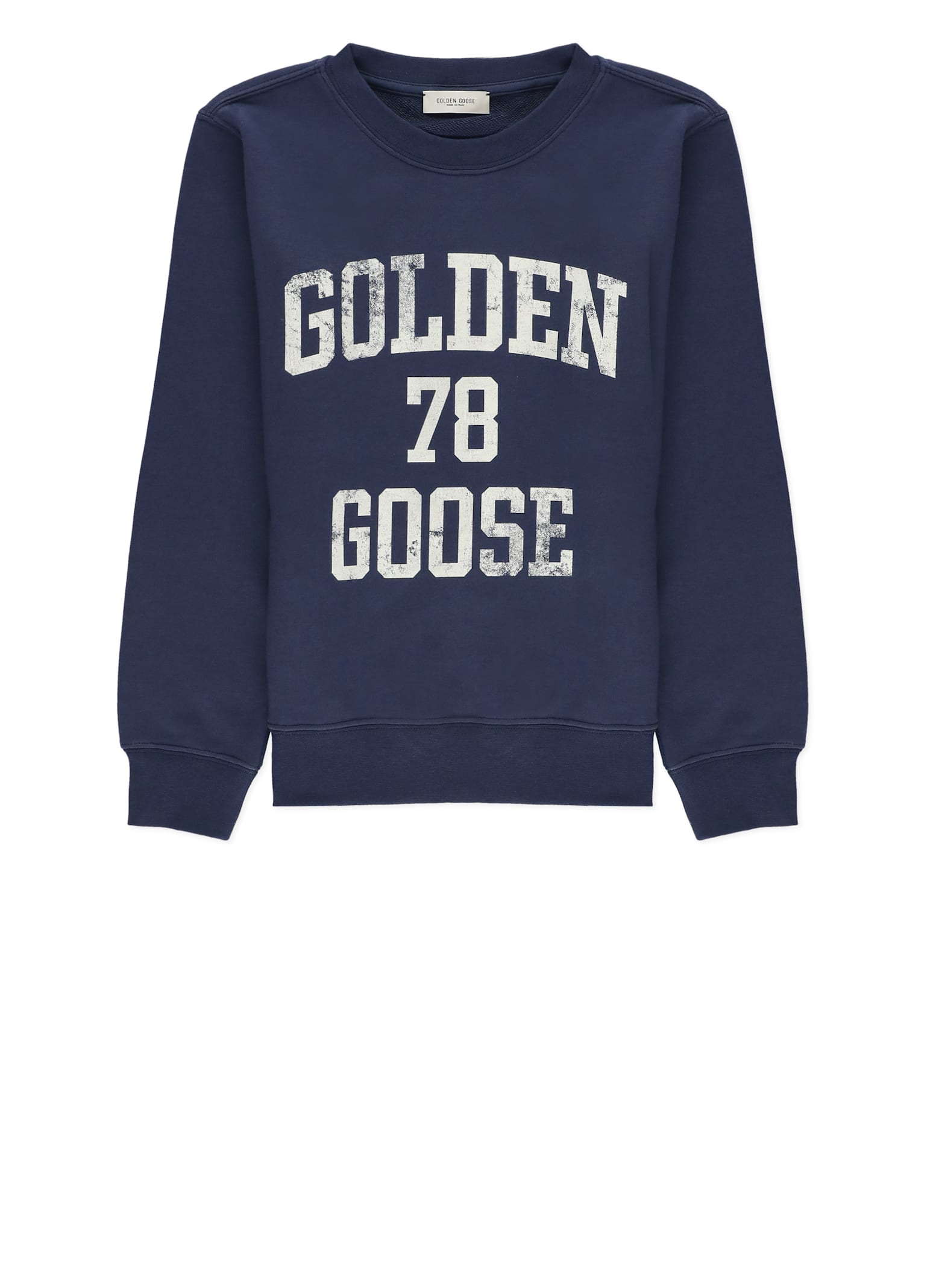 Golden Goose Sweatshirt With Logo In Blue