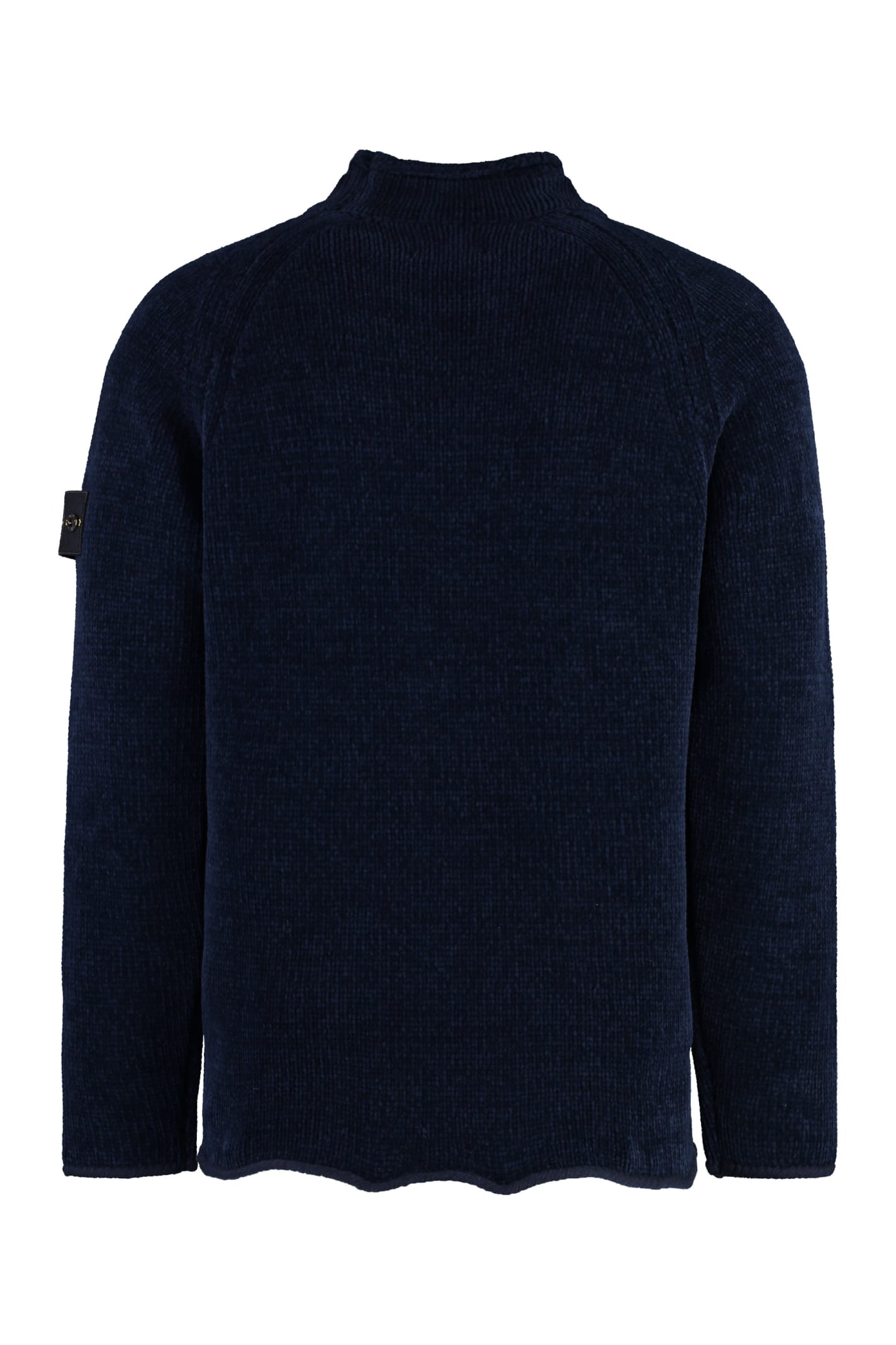 Shop Stone Island Cotton Turtleneck Sweater In Blue