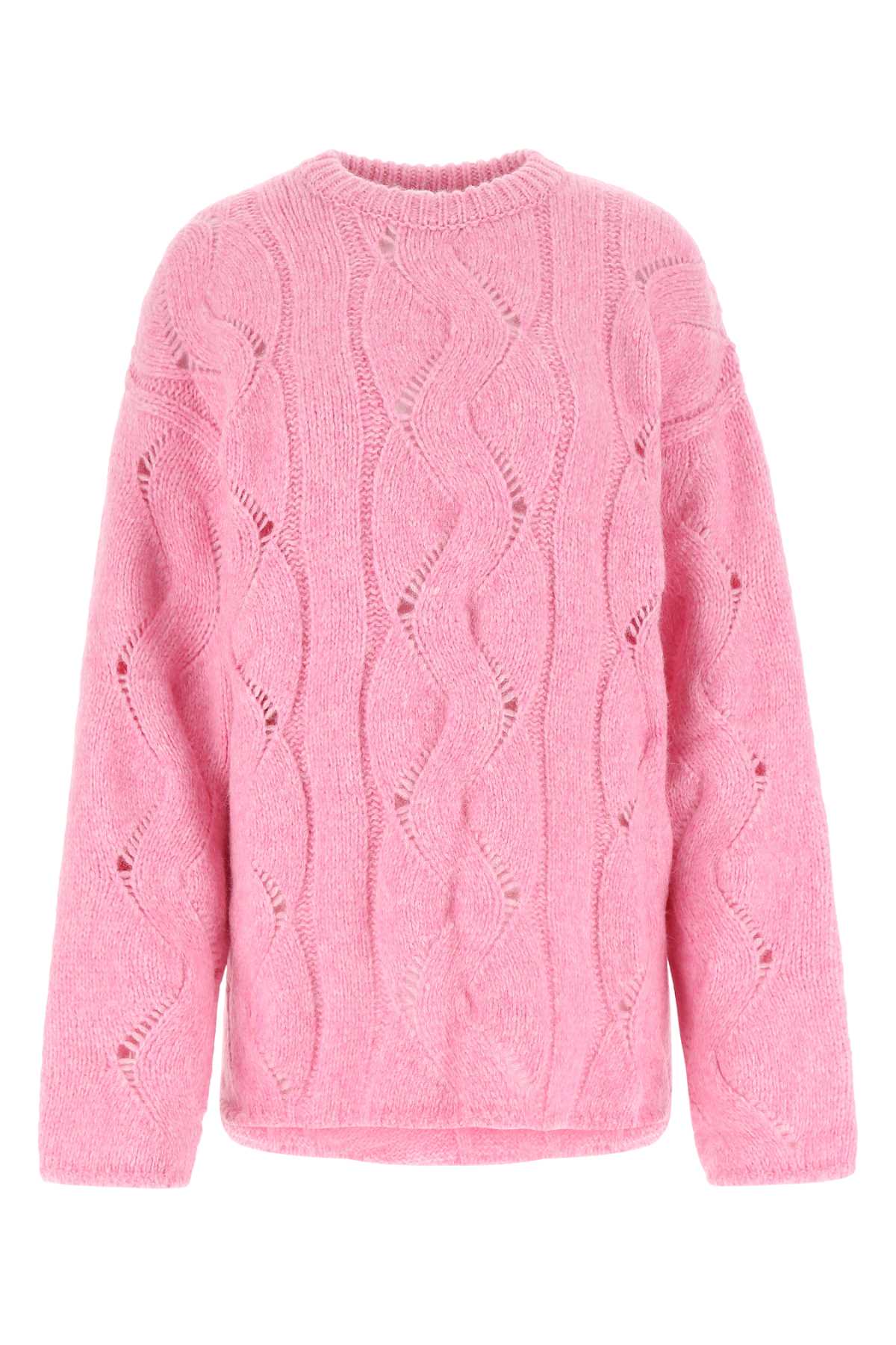 Pink Alpaca Blend Oversize Sweater