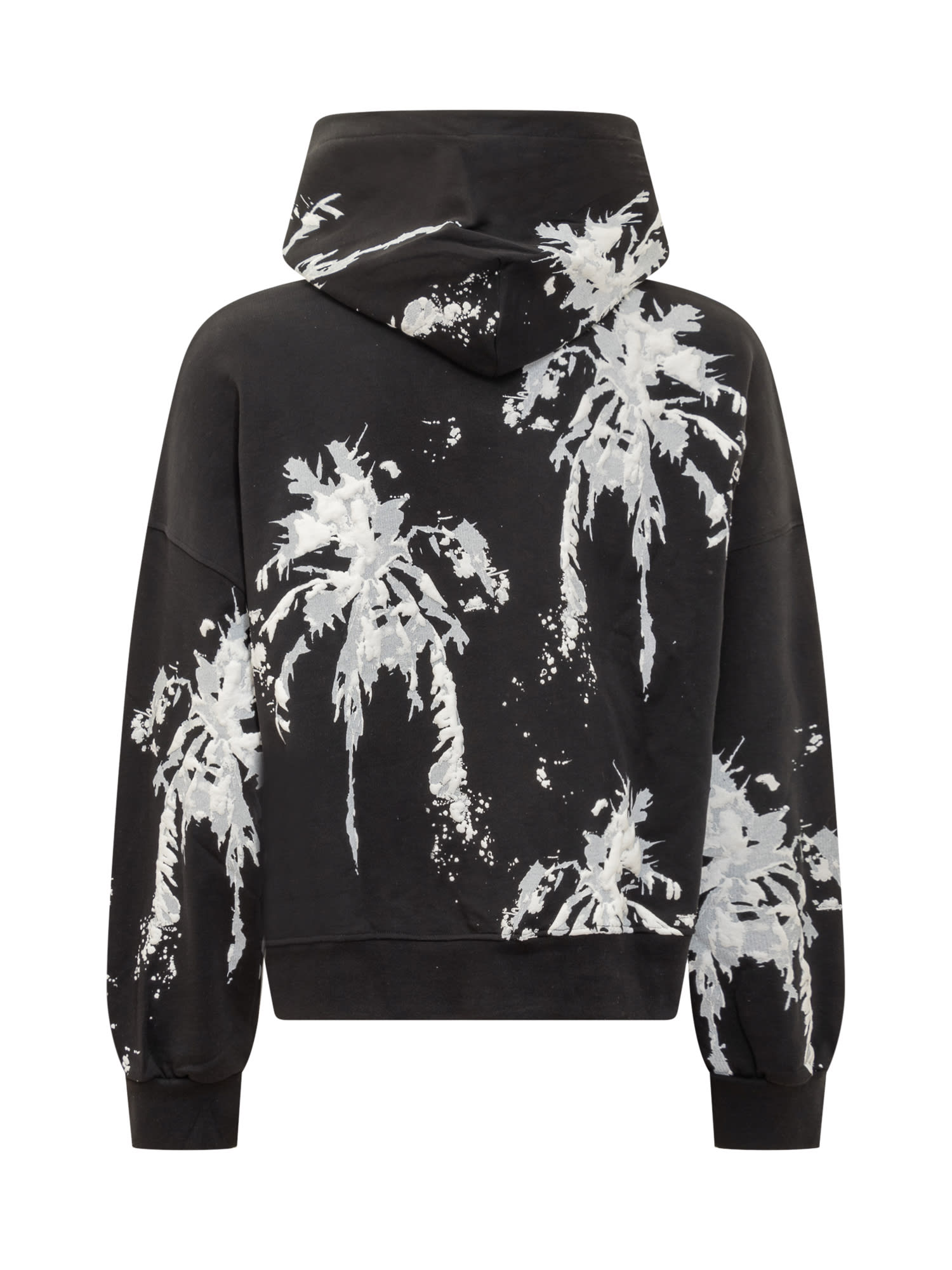 Shop Barrow 3d Palm Hoodie In Nero/black