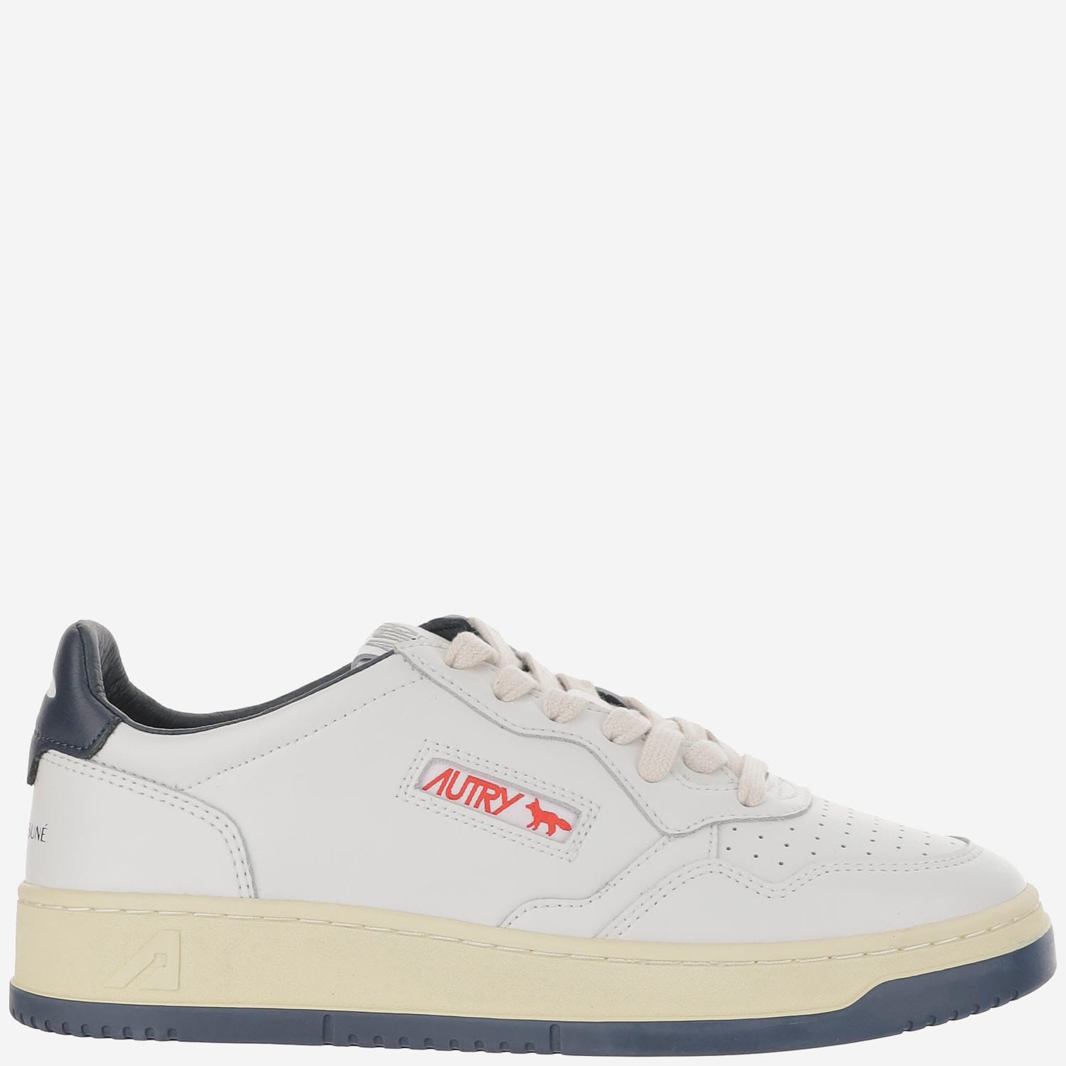 Autry X Maison Kitsune Medalist Low Top Sneakers In White