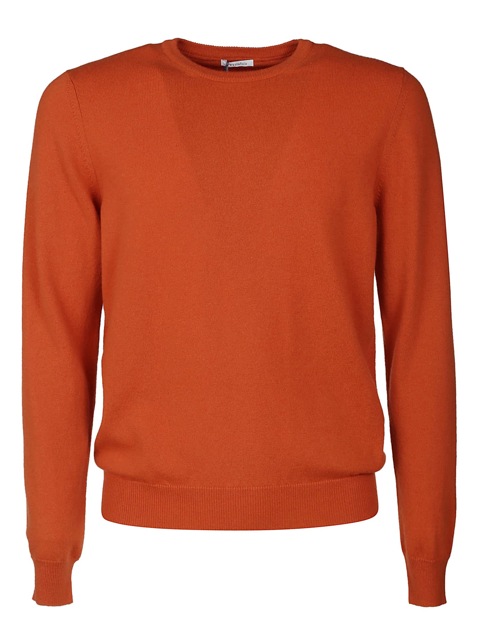 Shop Malo Plain Ribbed Sweater In Orange