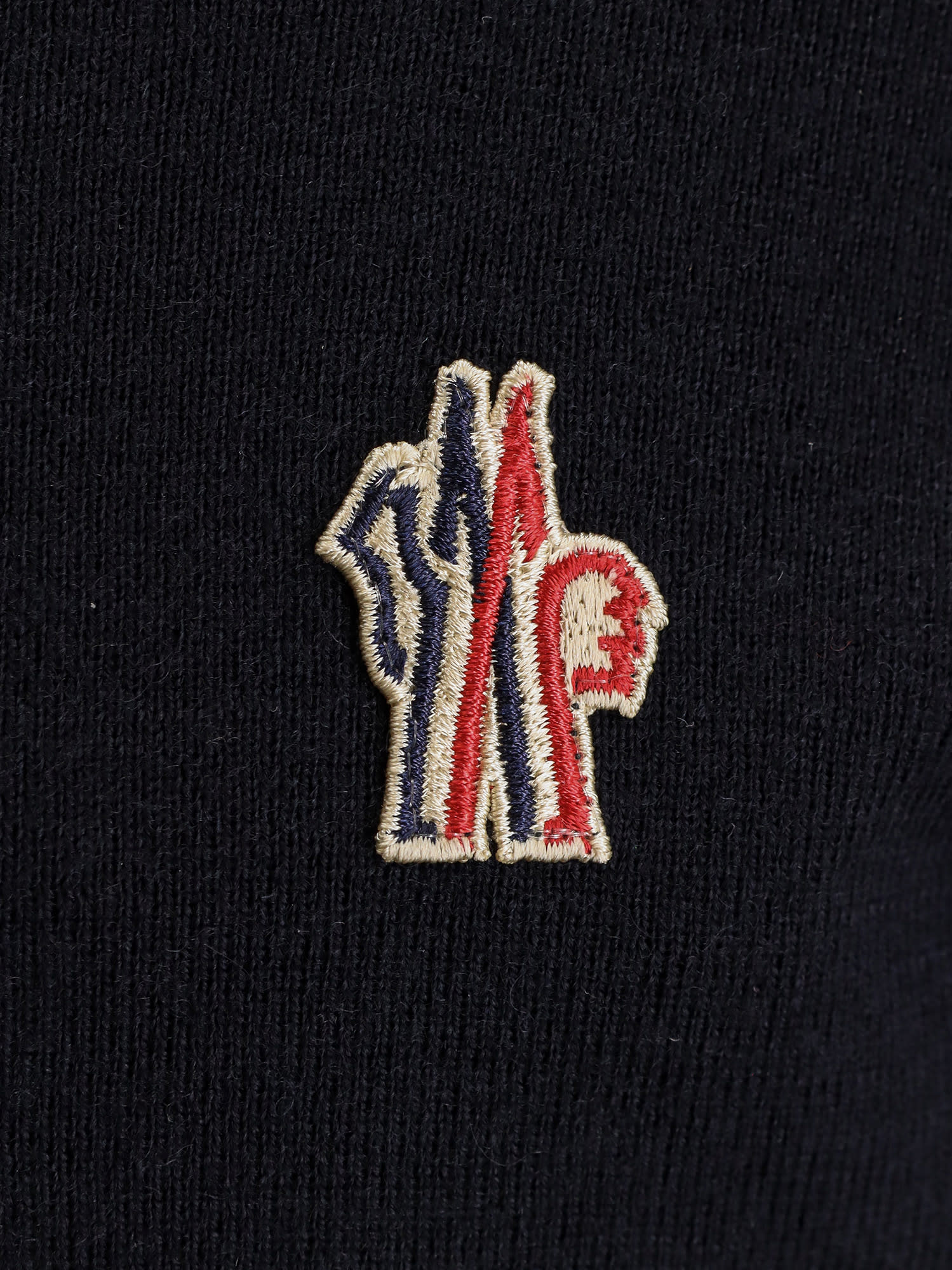 Moncler Wool Turtleneck Sweater With Nylon Inserts In Black