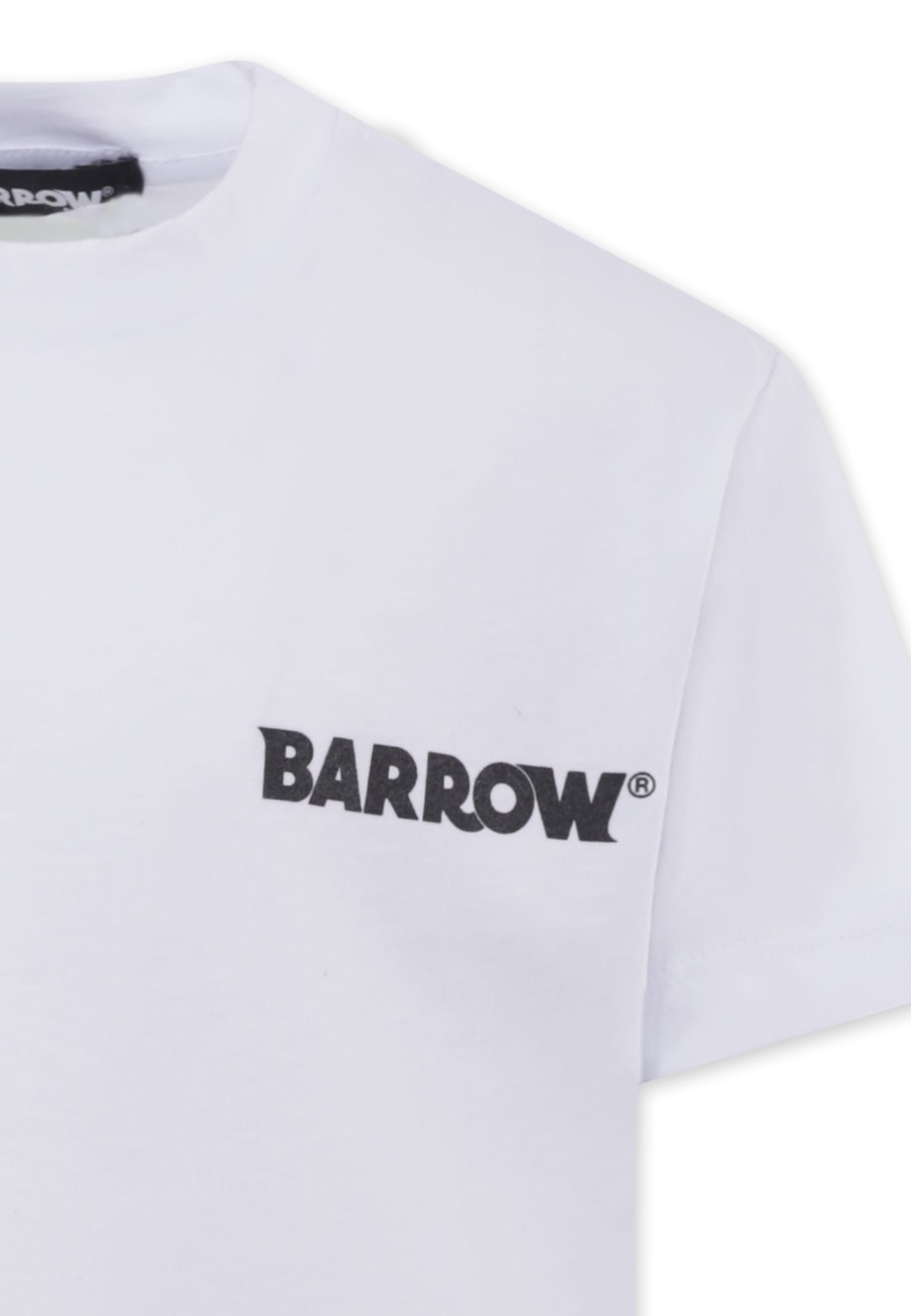 Barrow White T-shirt For Kids With Smiley In White