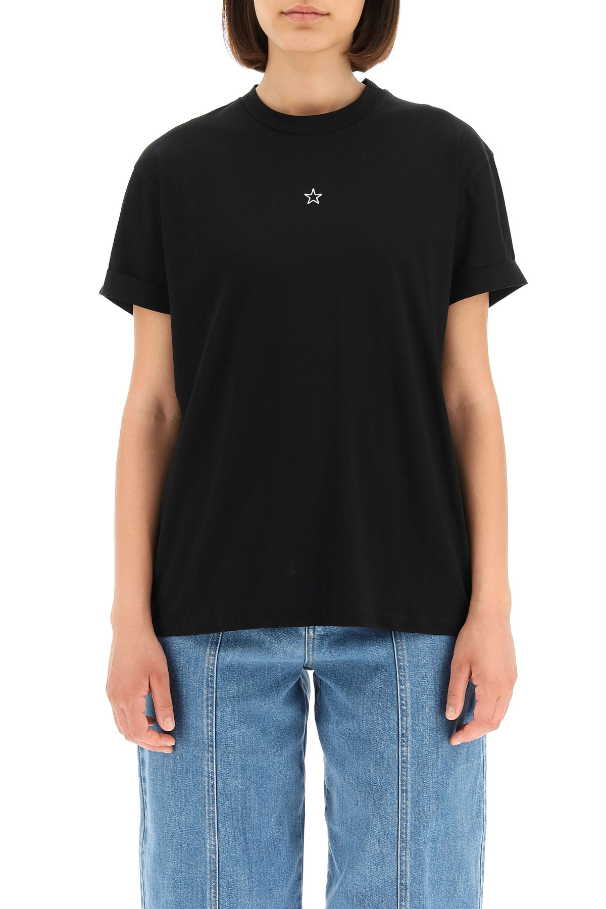 Shop Stella Mccartney Ministar Embroidered T-shirt In Black
