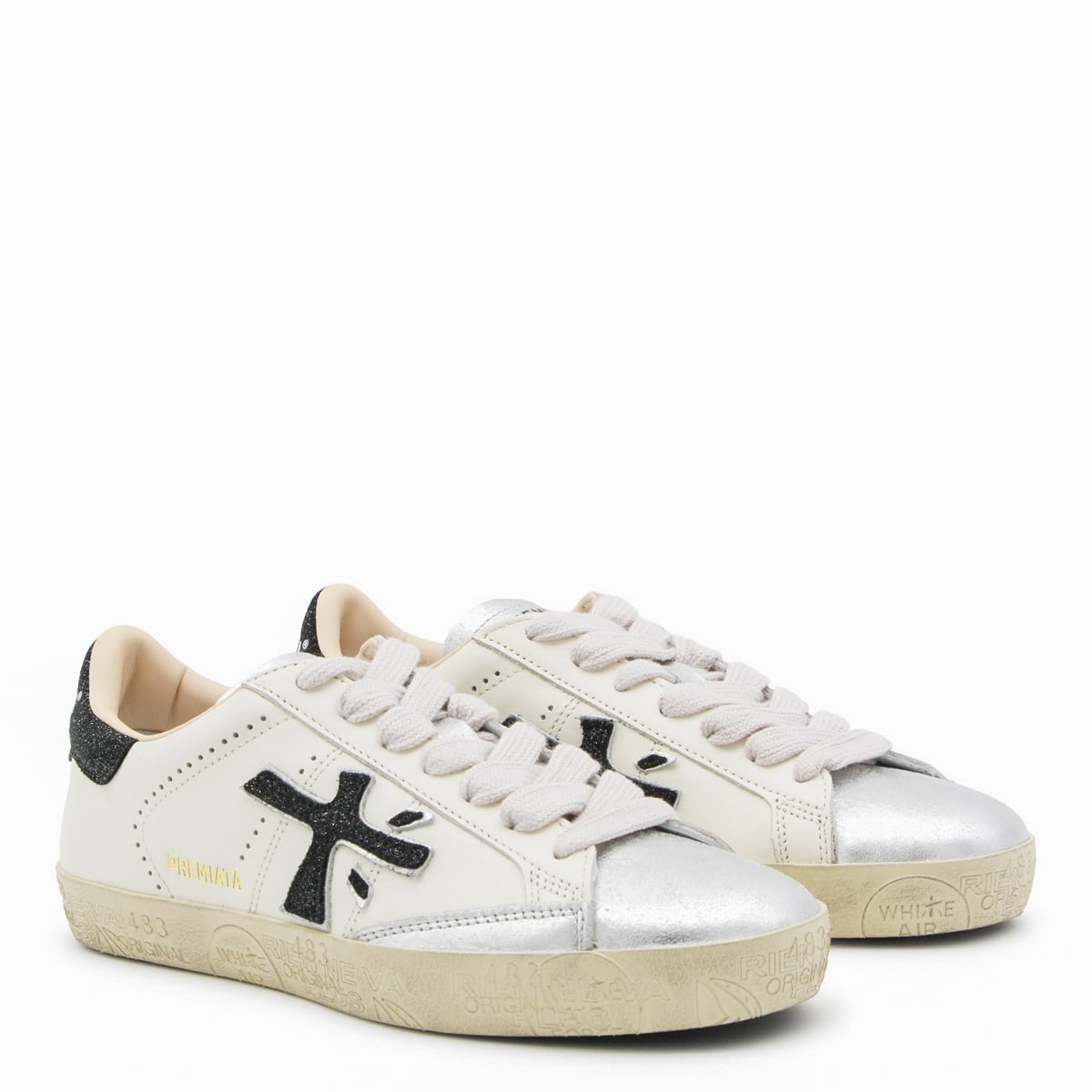 Premiata White Leather Stevend Sneakers In Multi