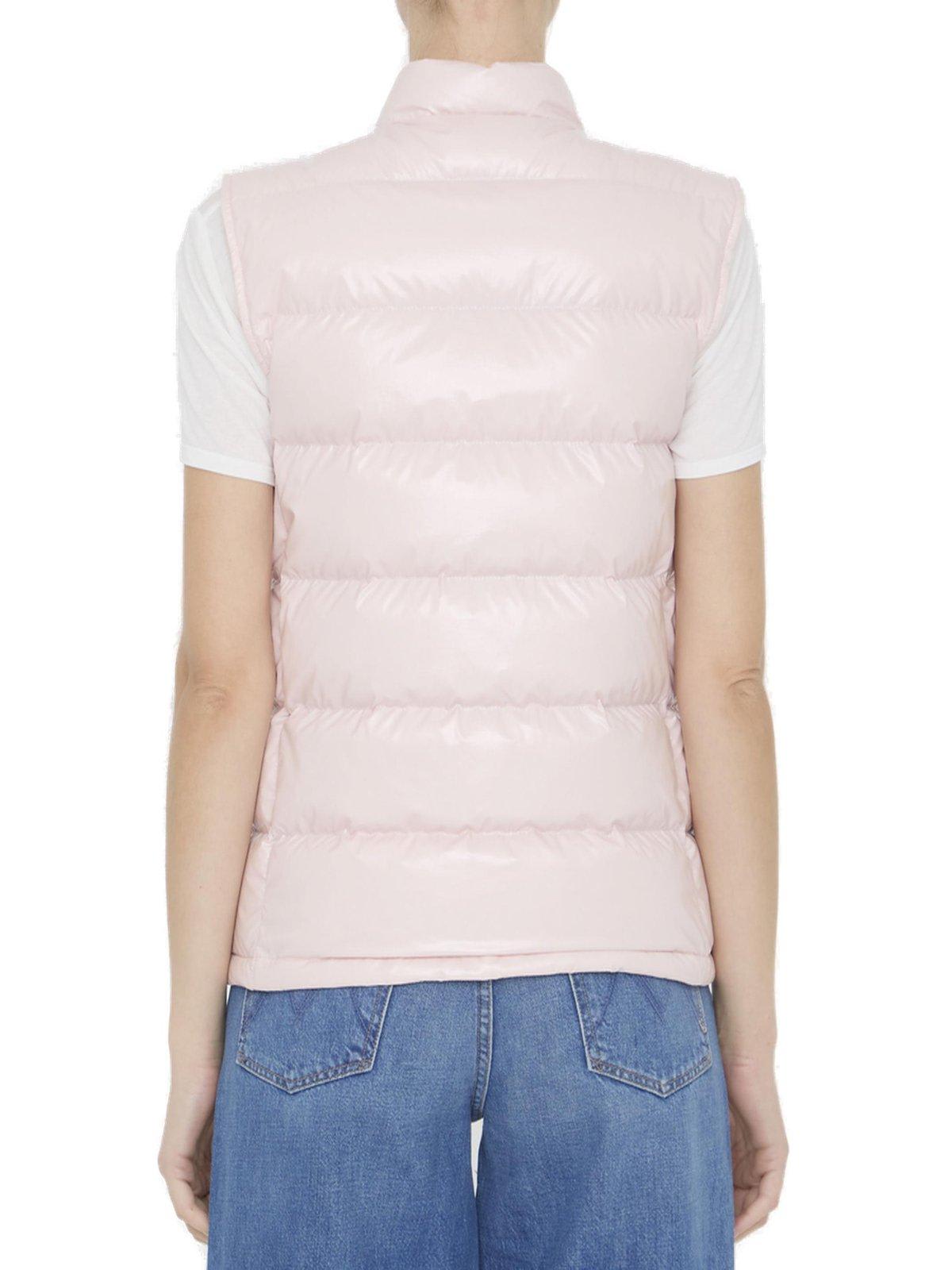 Shop Moncler Alcibia Zip-up Down Vest In Pink