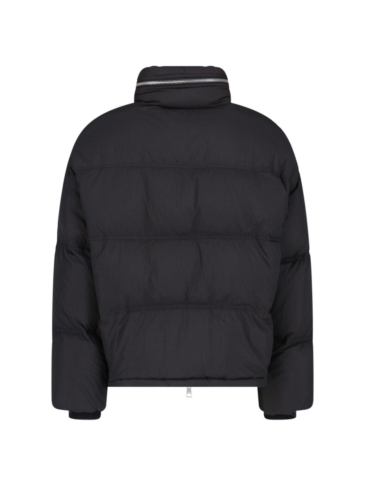 Shop Ami Alexandre Mattiussi Paris De Coeur Zipped Down Jacket In Black