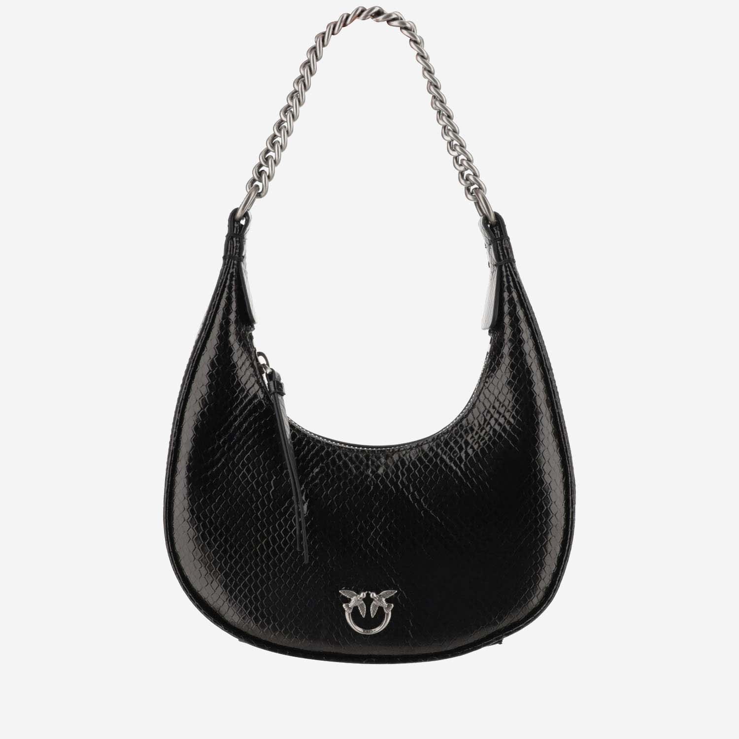 Shop Pinko Mini Brioche Hobo Bag In Black