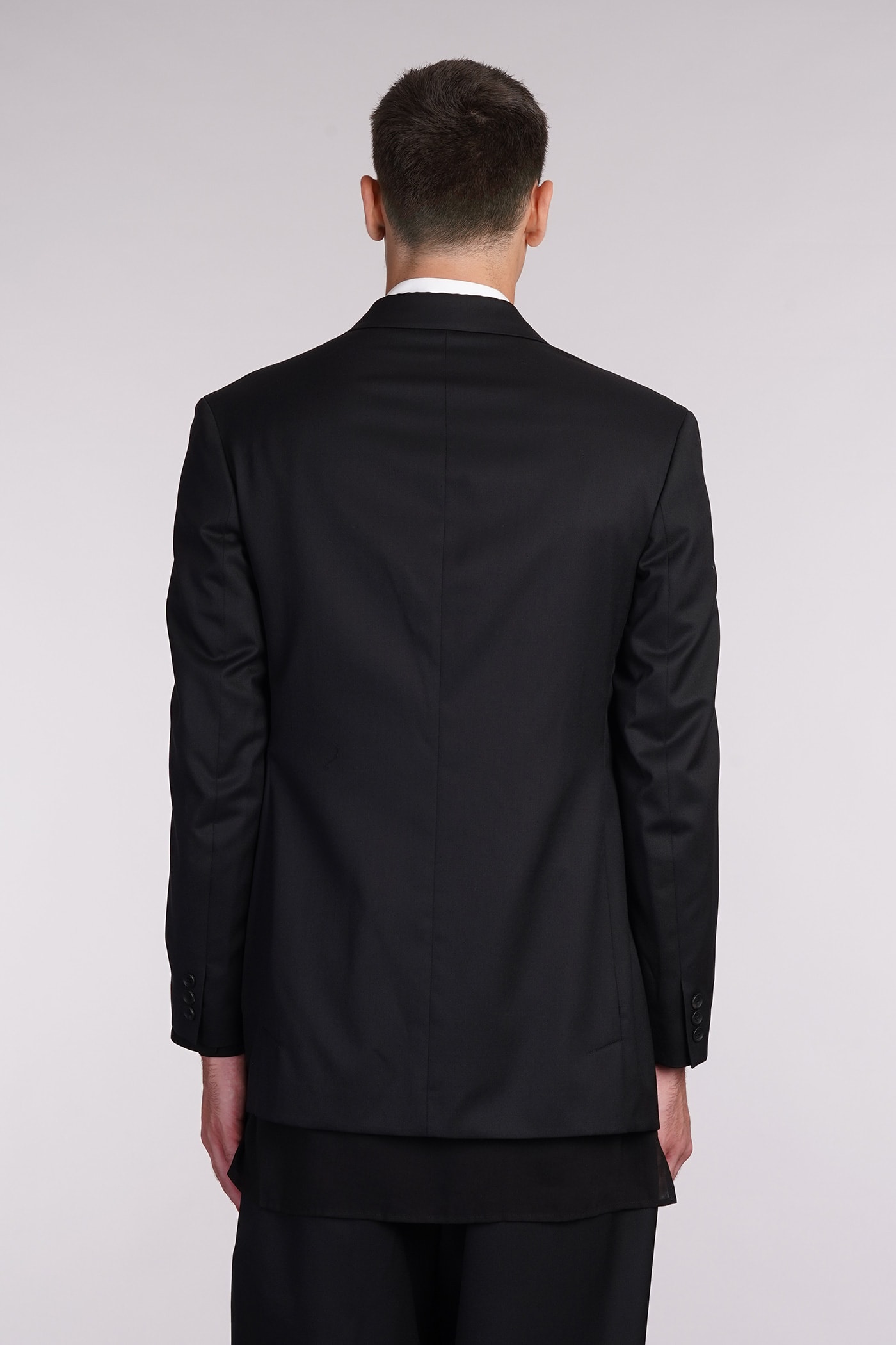 Shop Yohji Yamamoto Blazer In Black Wool