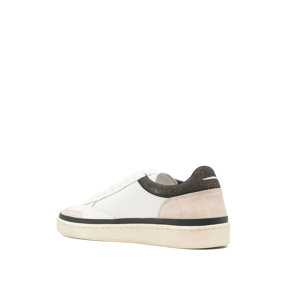 Ghoud Ghōud 'pads' Sneakers In White And Brown Leather In Multi