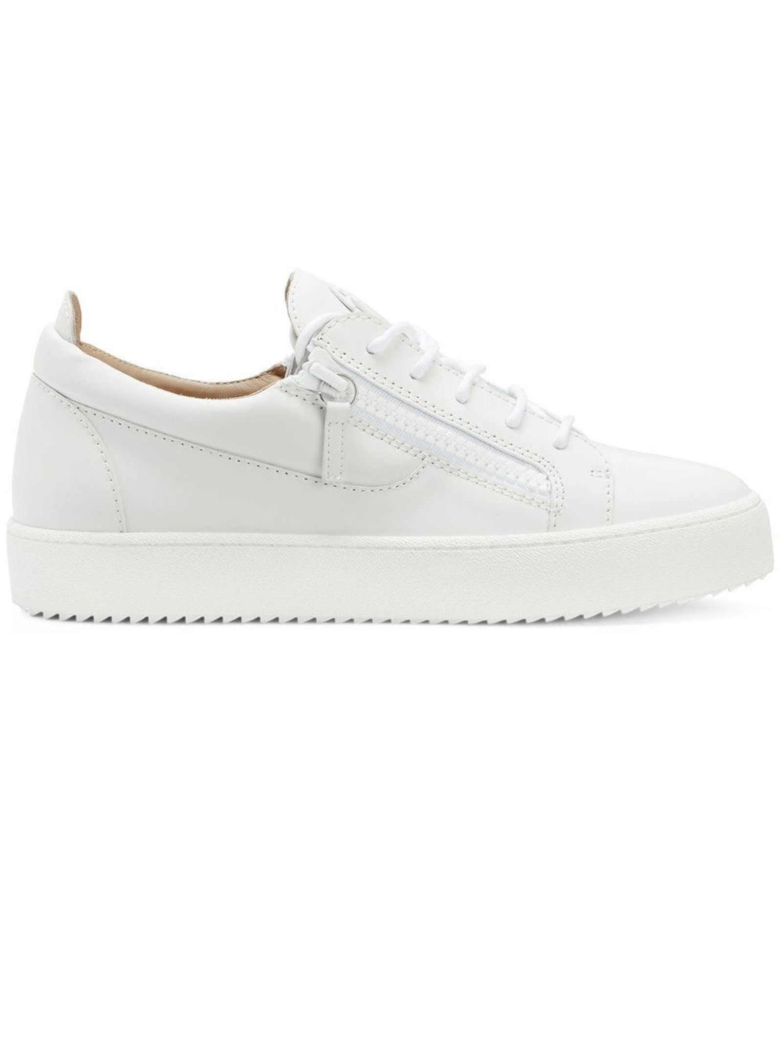 Giuseppe Zanotti White Rubberised Leather Frankie Sneakers
