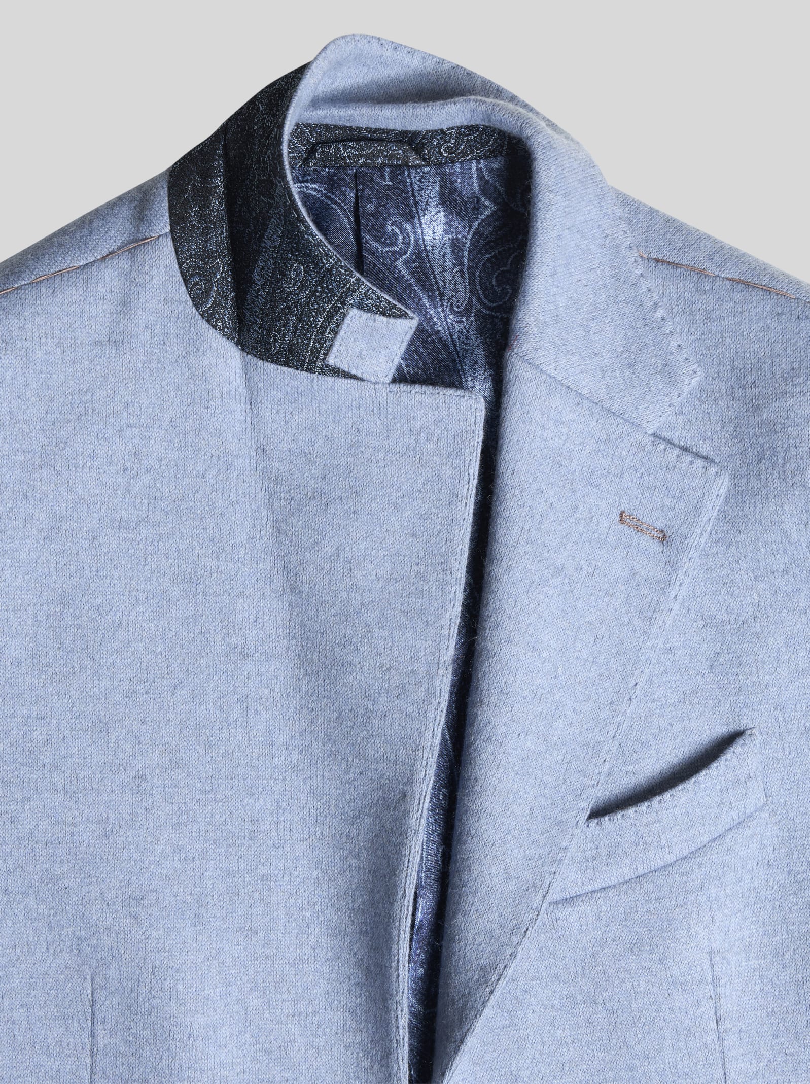 Shop Etro Light Blue Wool And Cashmere Blazer