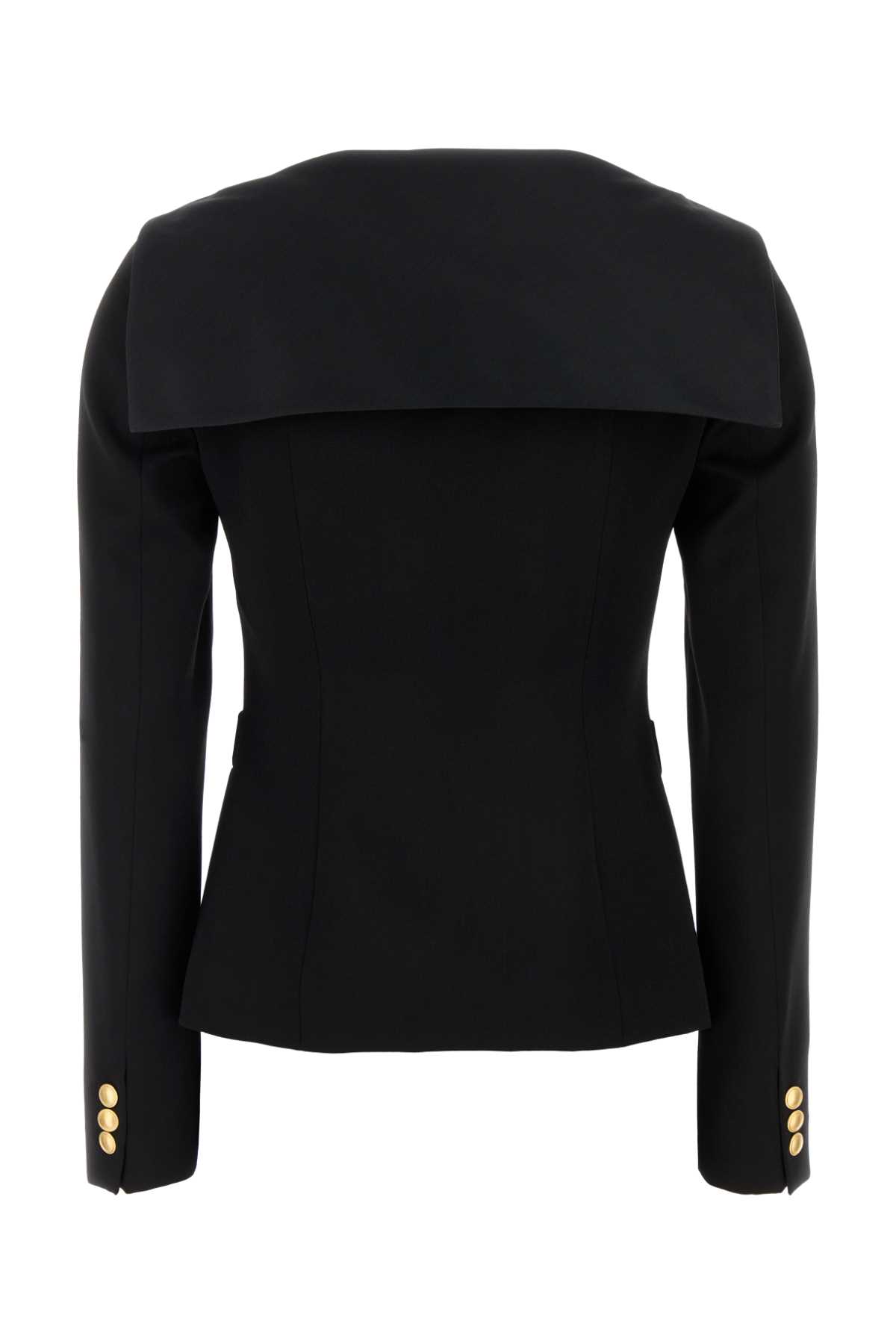 Shop Alessandra Rich Black Wool Blazer